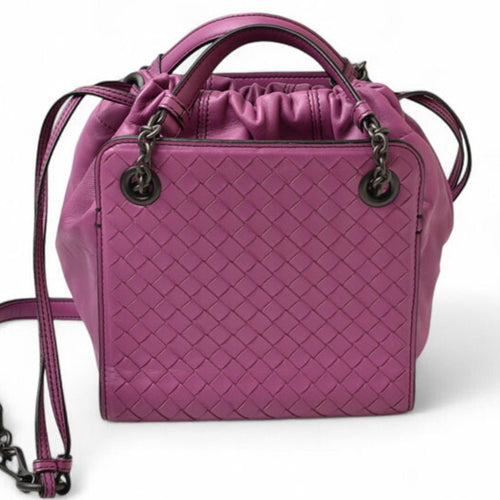 Bottega Veneta Purple Leather Handbag Shoulder Bag
