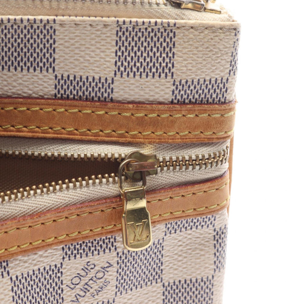 Louis Vuitton White Coated Canvas Leather Shoulder Bag