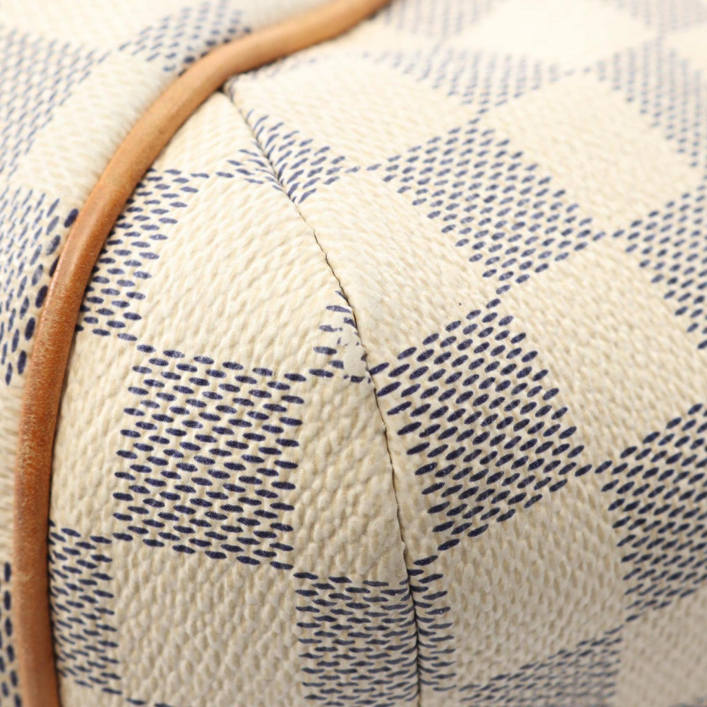 Louis Vuitton White Coated Canvas Leather Tote Bag