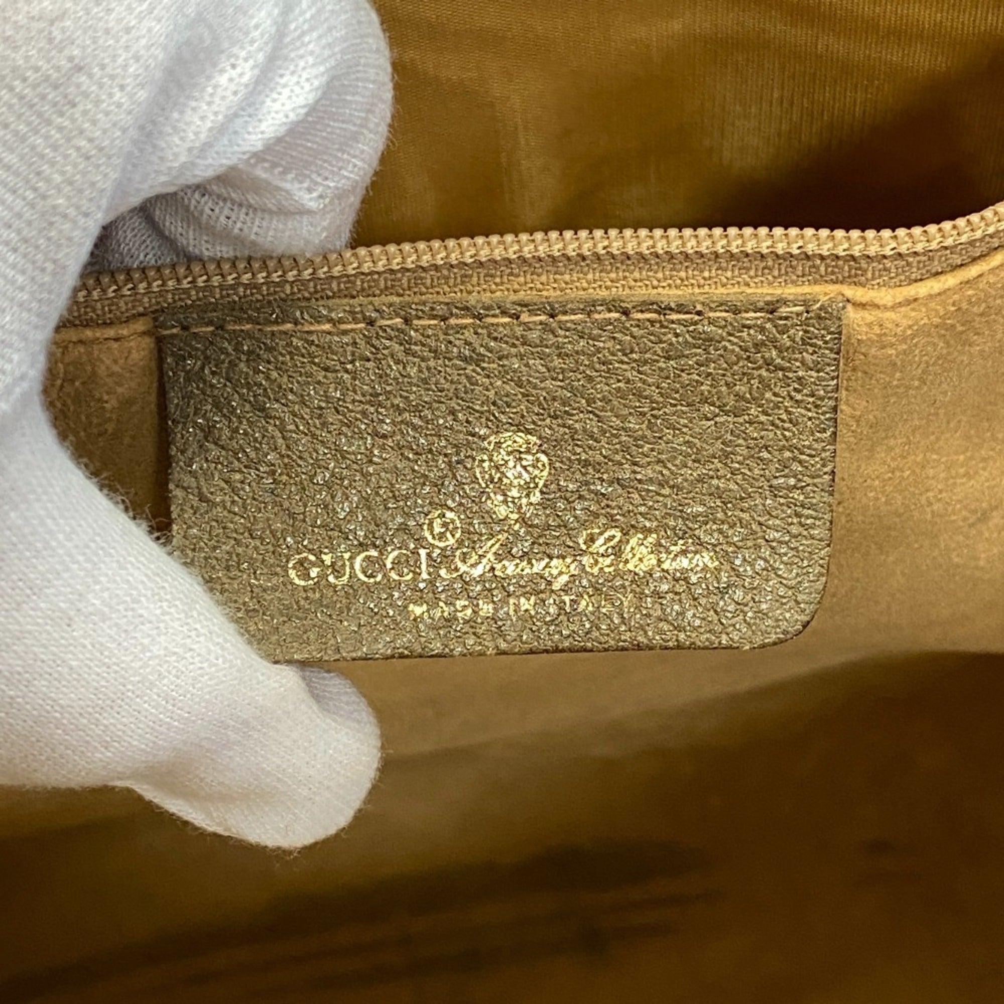 Gucci Sherry Line Beige Pvc Tote Bag (Pre-Owned)