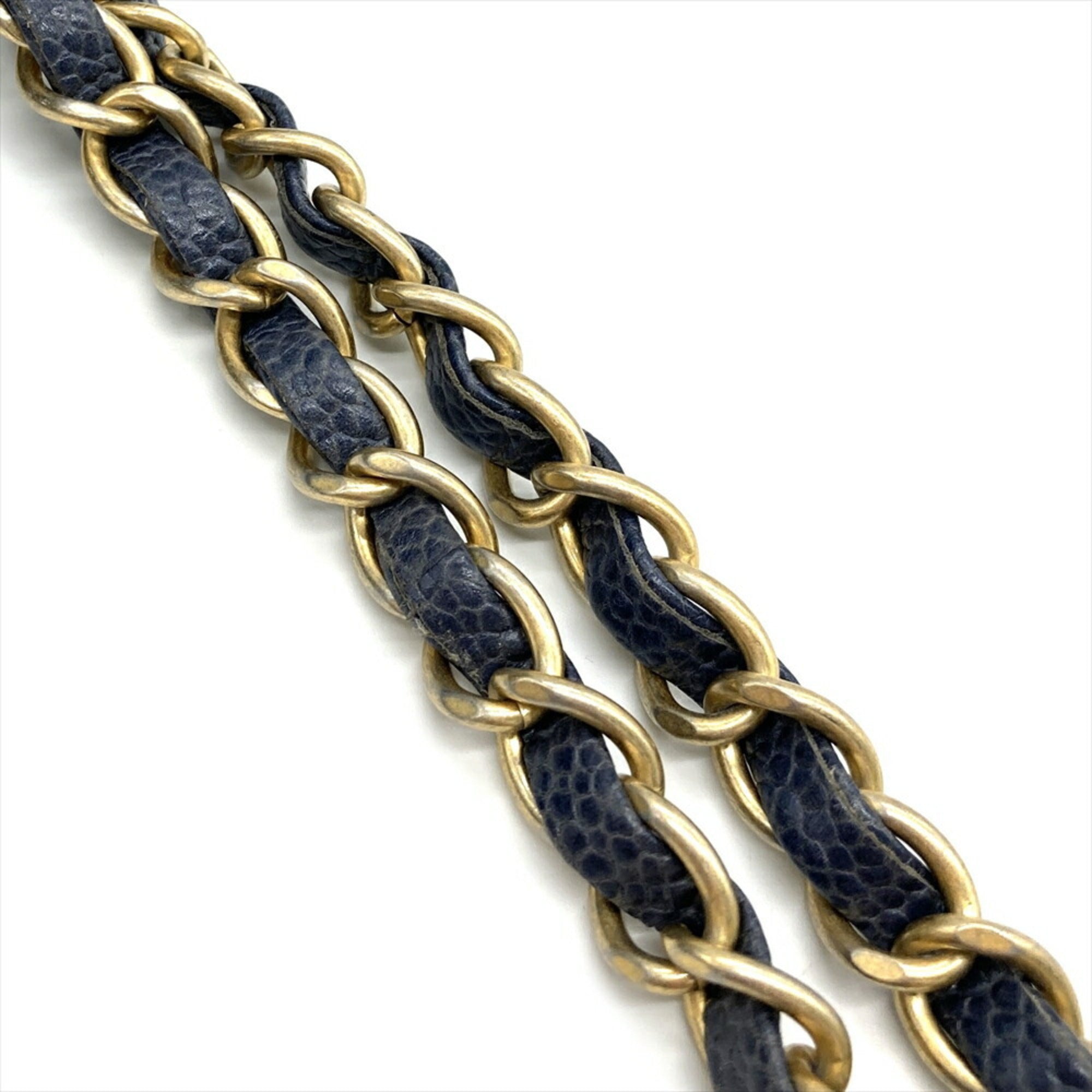Chanel Blue Grained Calfskin Shoulder Bag