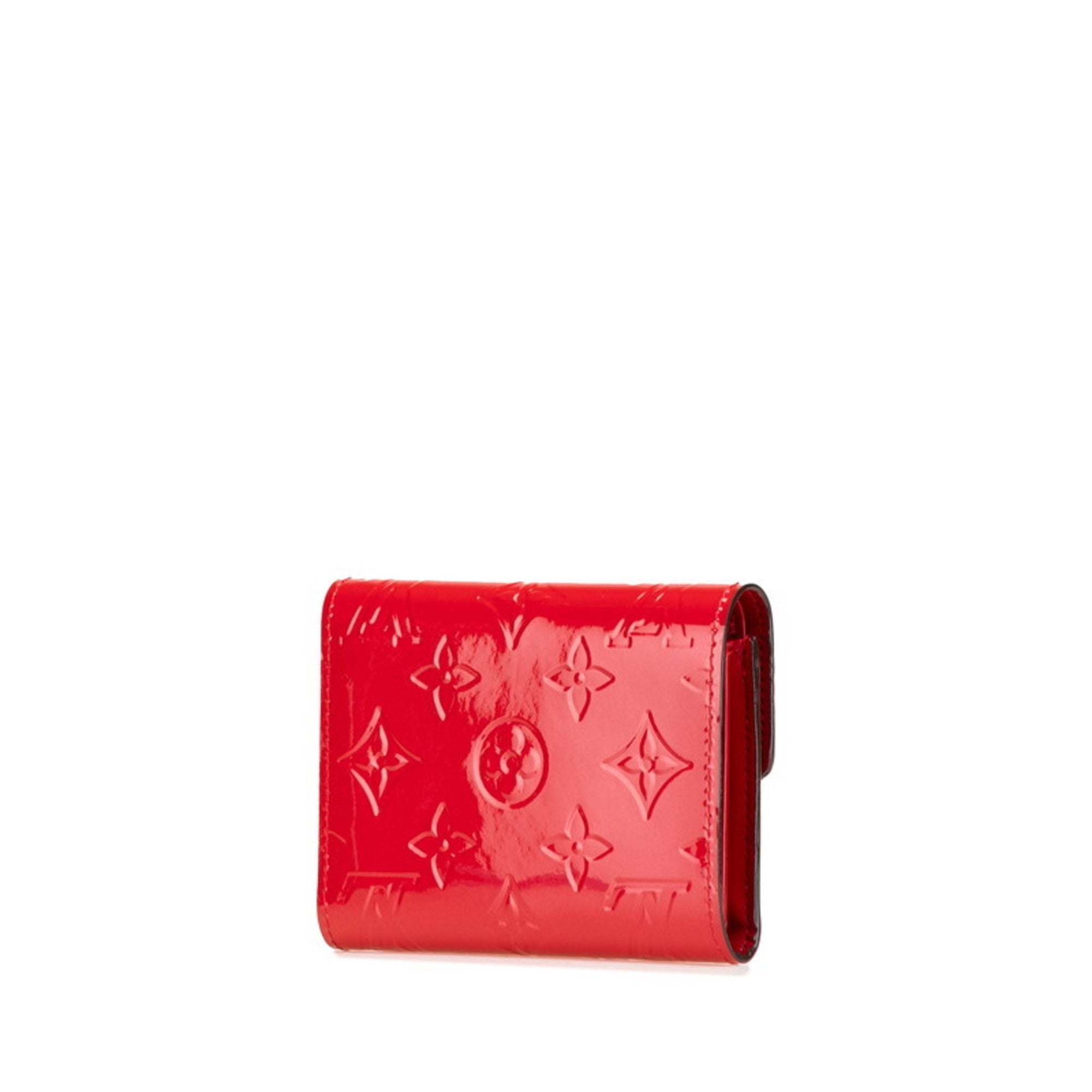Louis Vuitton Cerise Monogram Red Color Leather Bill Wallet (Tri-Fold)