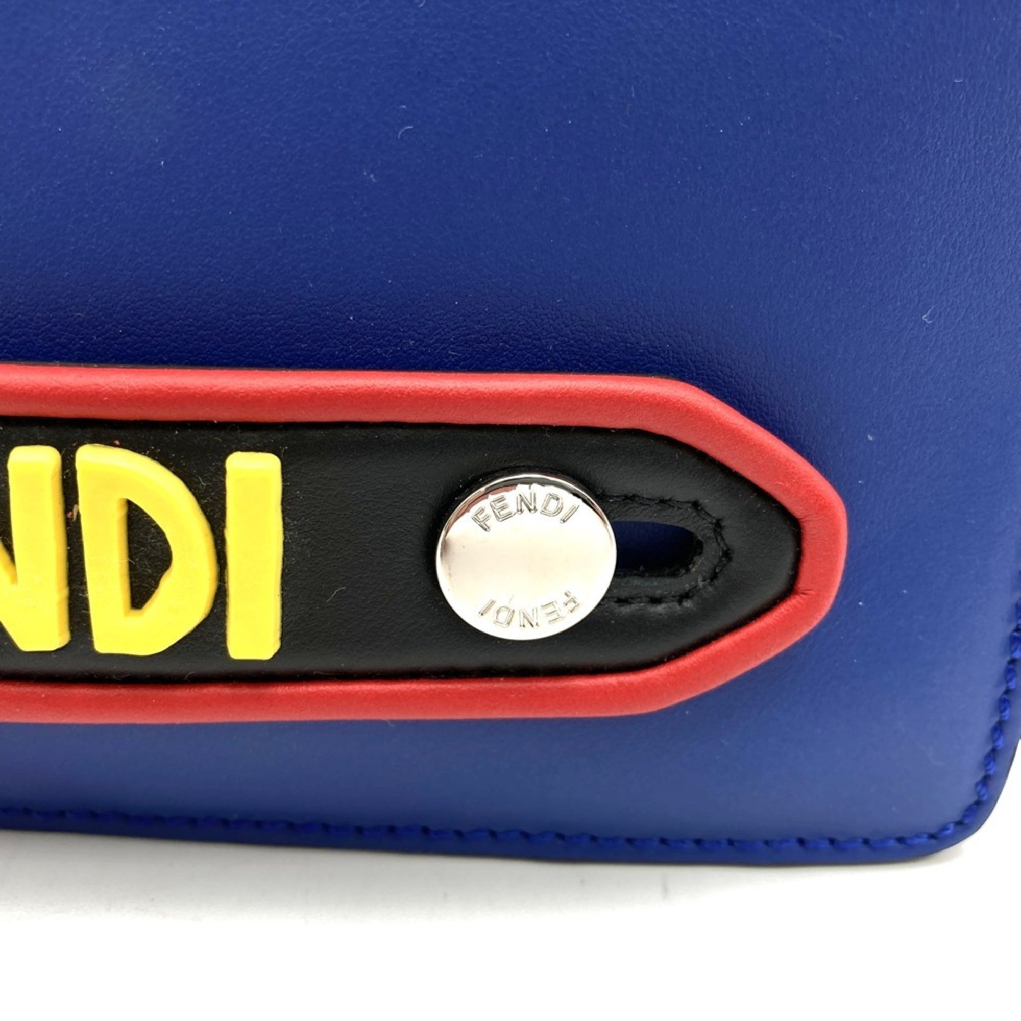 Fendi Blue Leather Clutch Bag Pouch