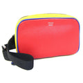 Fendi Blue Red Color Yellow Leather Pochette Shoulder Bag