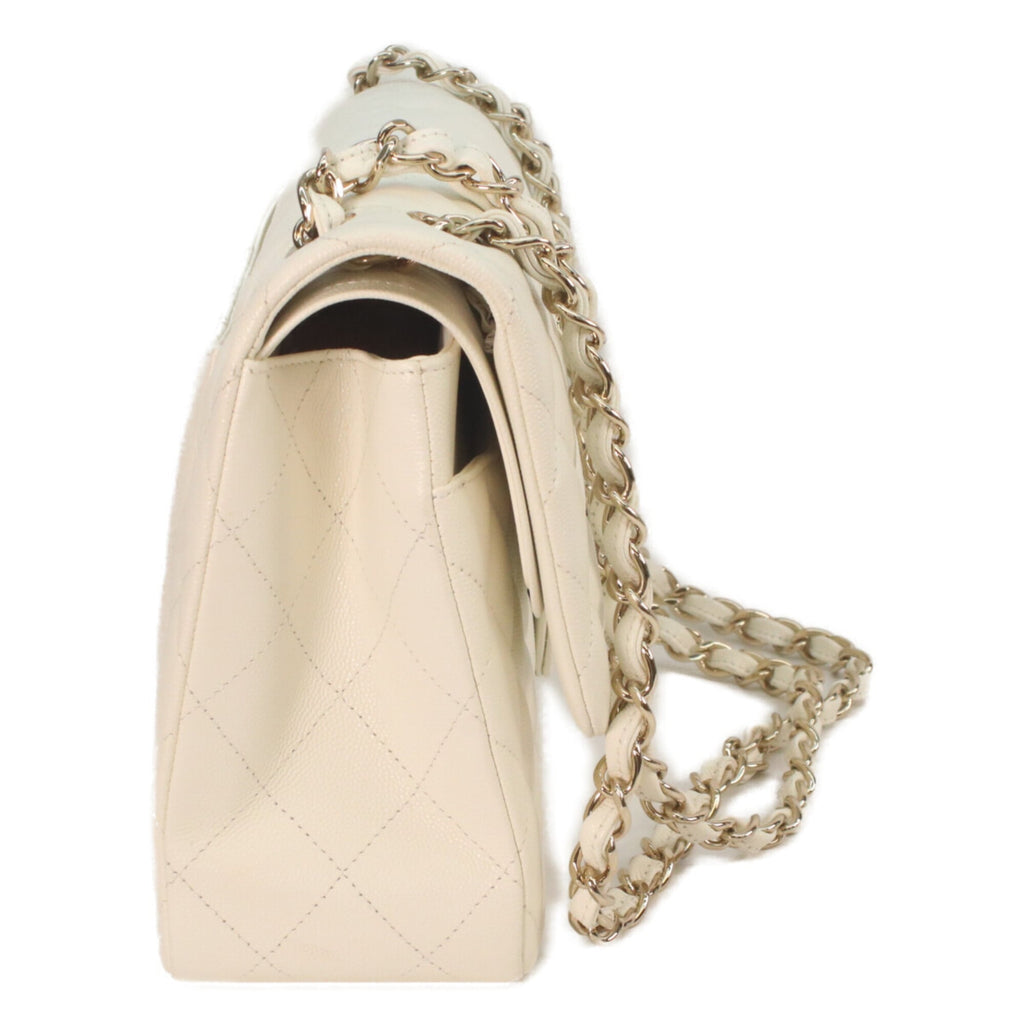 Chanel Ivory Grained Calfskin Shoulder Bag