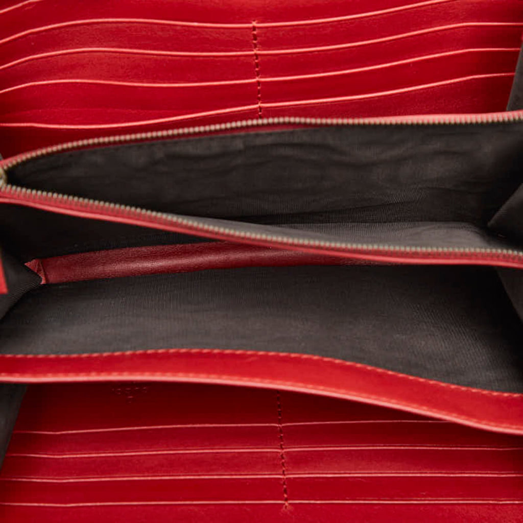 Gucci Red Color Leather Shoulder Bag (Pre-Owned)