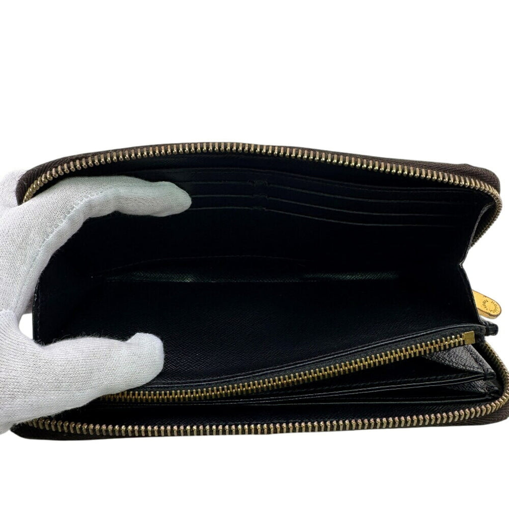Louis Vuitton Black Brown Camel Leather Long Wallet