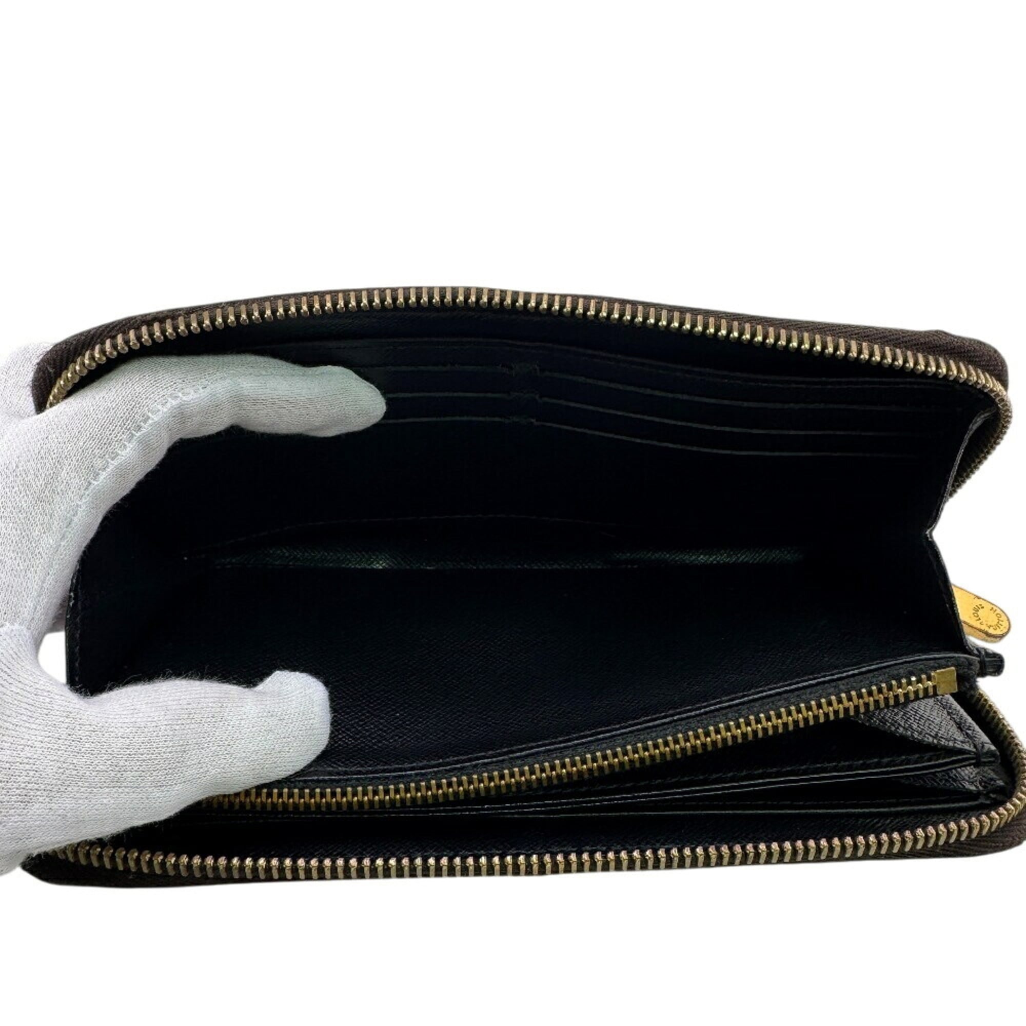 Louis Vuitton Black Brown Camel Leather Long Wallet