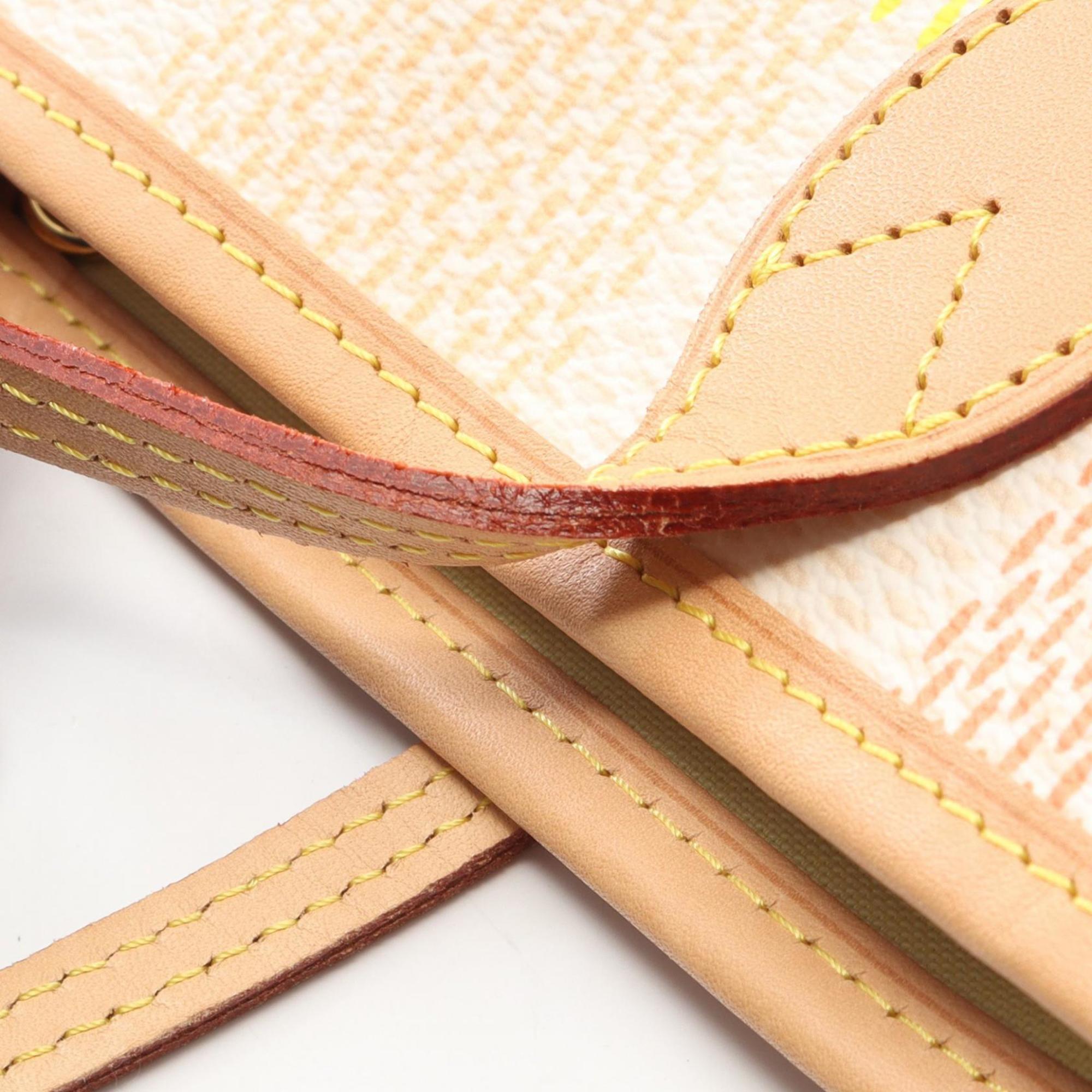 Louis Vuitton Multi-Color Peach Pink Coated Canvas Leather Tote Bag