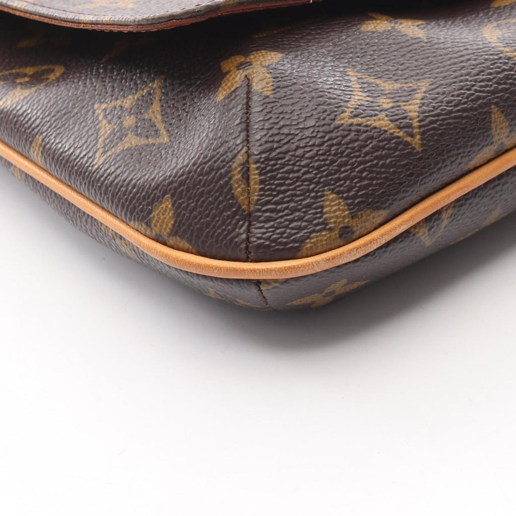 Louis Vuitton Brown Coated Canvas Leather Shoulder Bag
