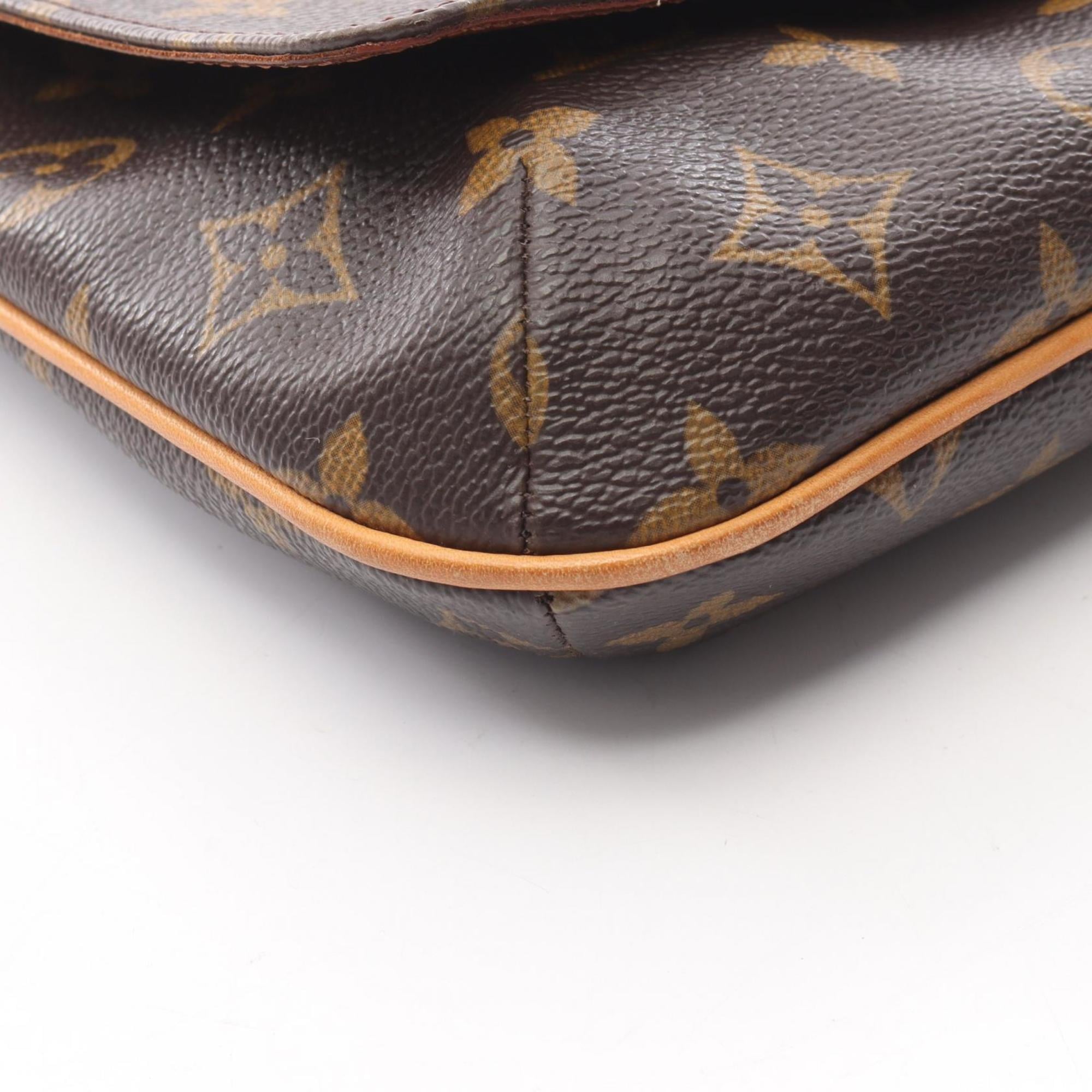 Louis Vuitton Brown Coated Canvas Leather Shoulder Bag