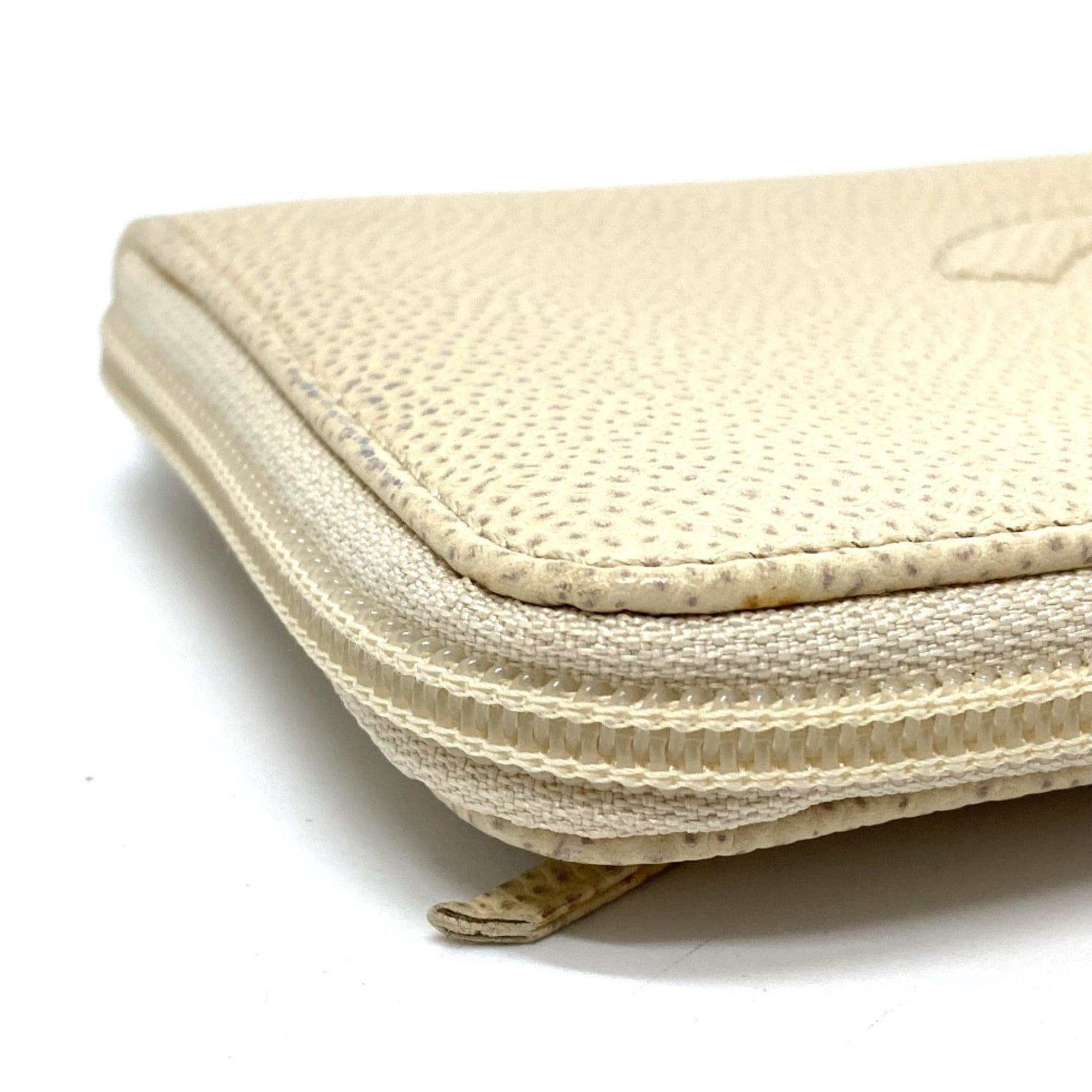Chanel Beige Leather Long Wallet (Bi-Fold)