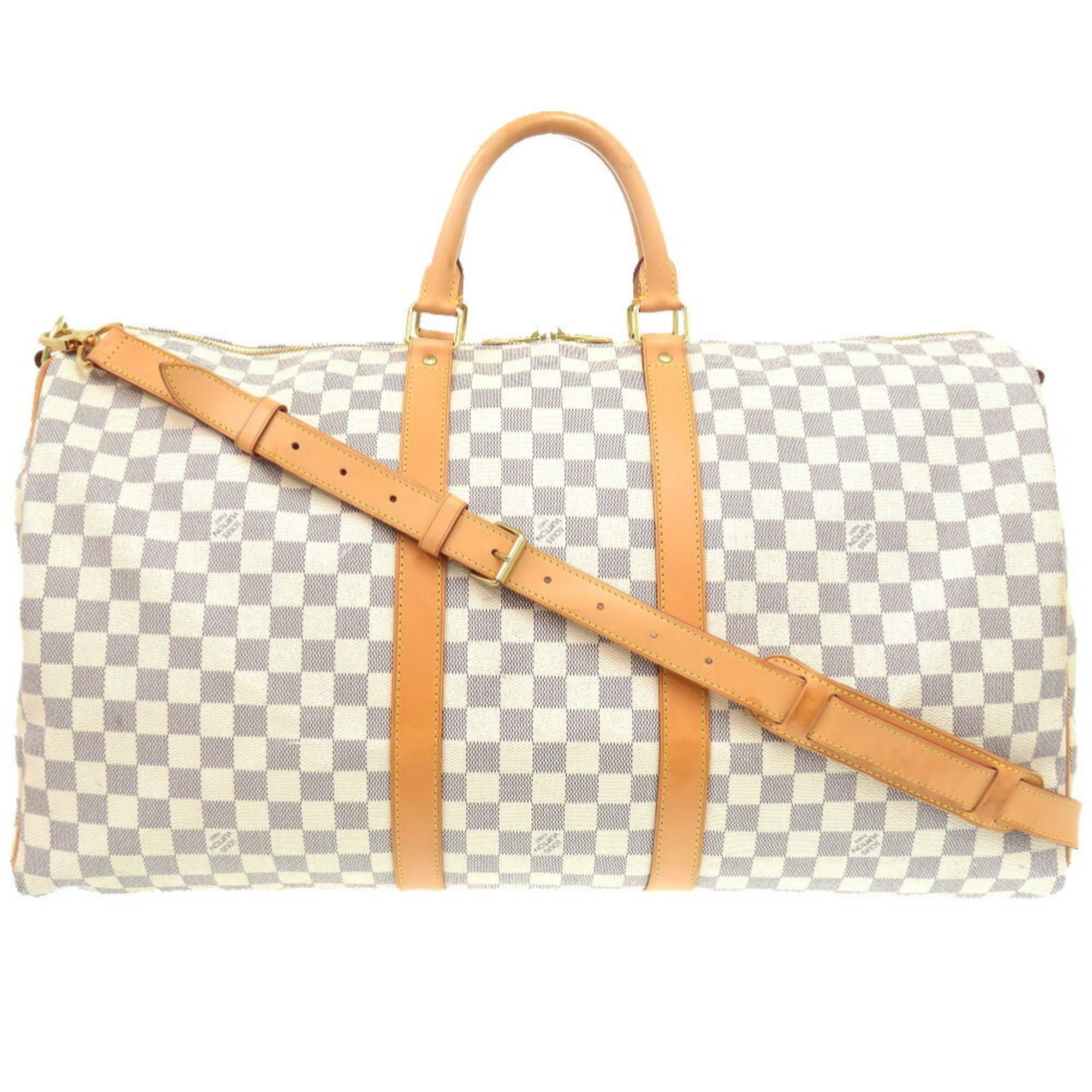 Louis Vuitton White Damier Azur Boston Bag