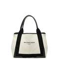 Balenciaga Black White Canvas Leather Handbag Pouch Tote