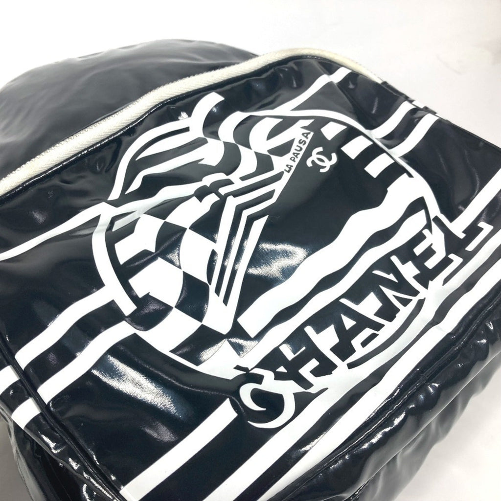 Chanel Black White Pvc Backpack