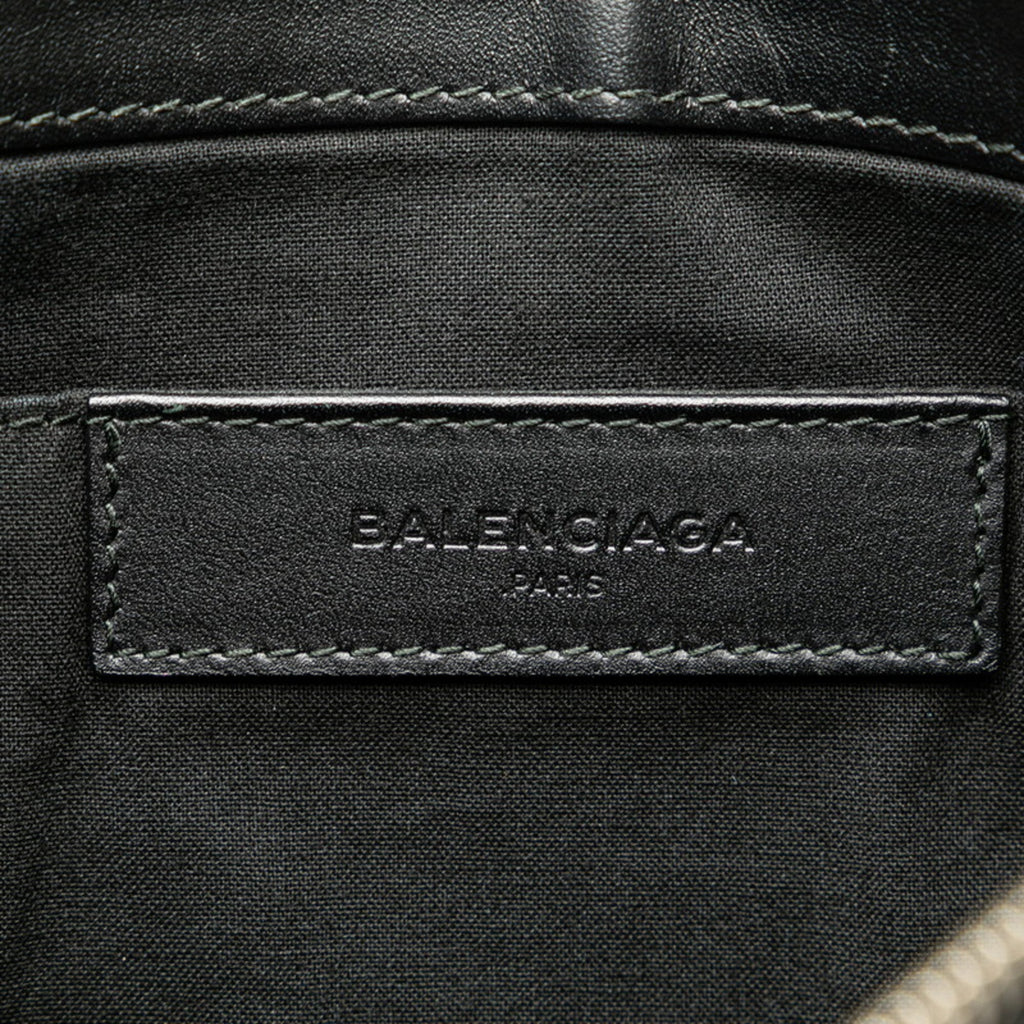 Balenciaga Black Denim Leather Clutch