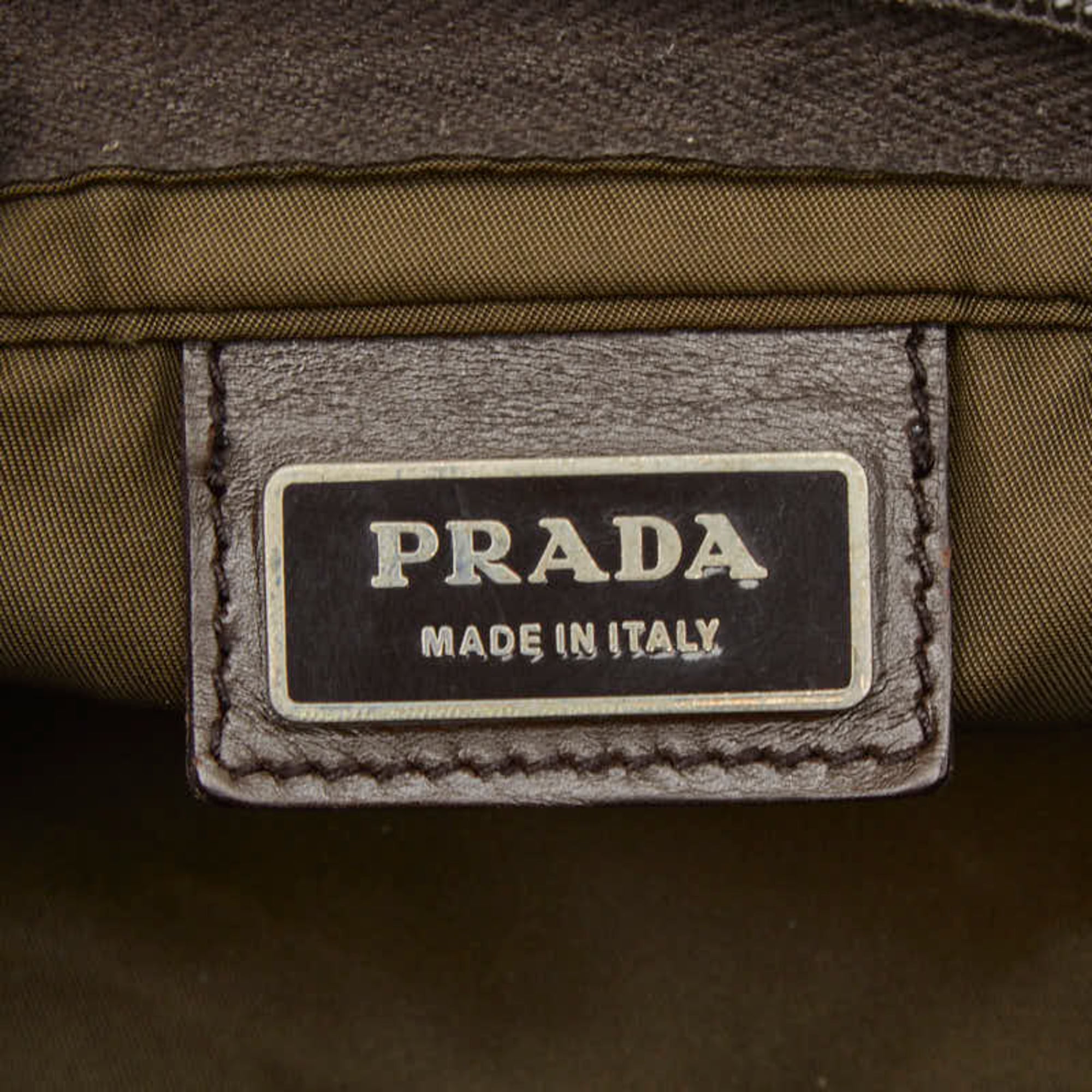Prada Green Khaki Nylon Shoulder Bag