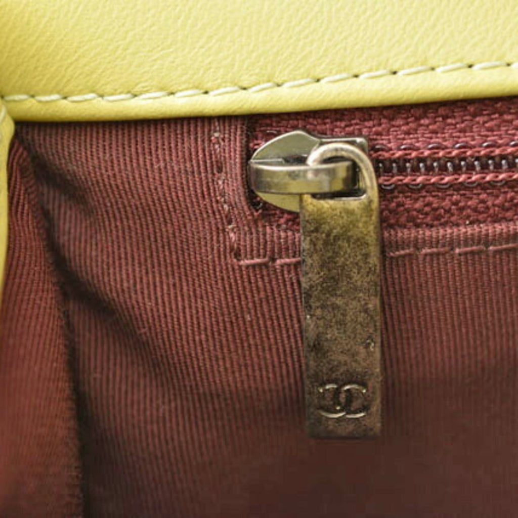 Chanel Yellow Leather Clutch Bag Shoulder Bag
