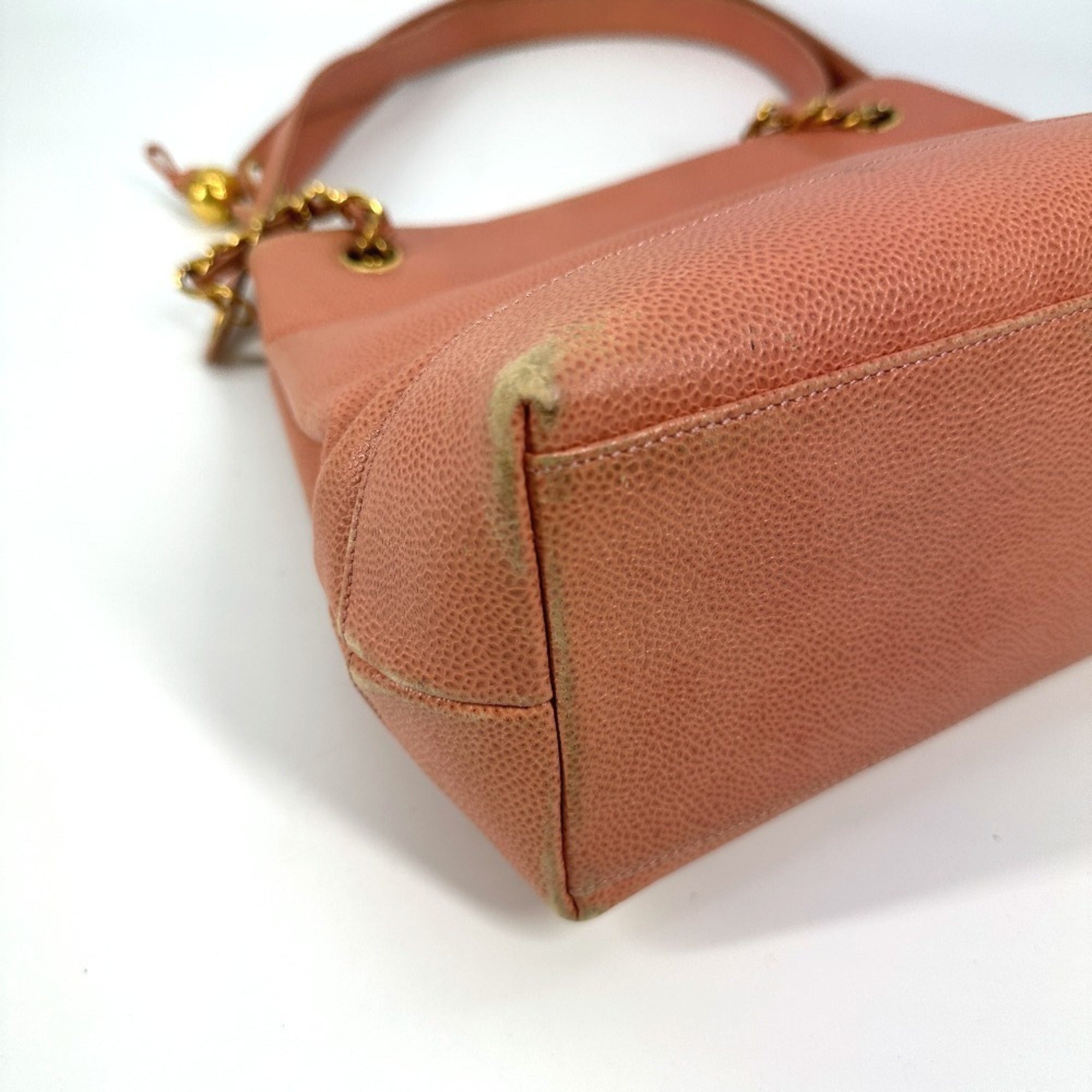 Chanel Pink Grained Calfskin Shoulder Bag Tote Bag