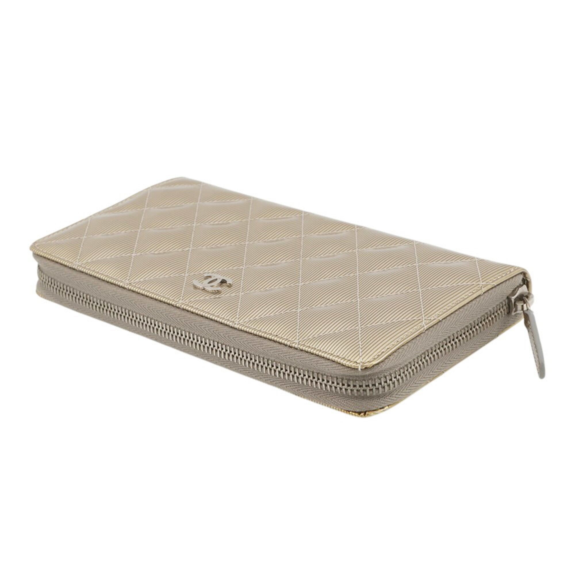 Chanel Champagne Gold Patent Leather Coin Purse/Coin Case