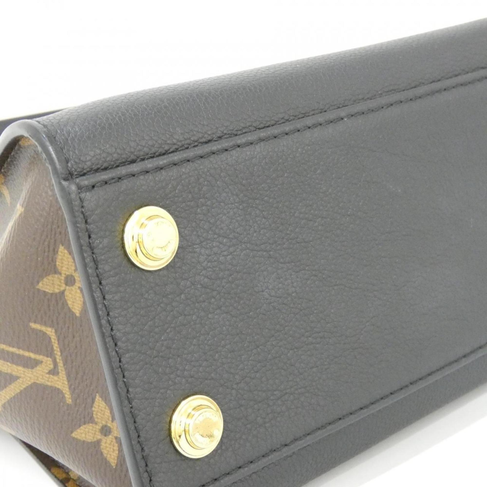 Louis Vuitton Black Coated Canvas Leather Handbag