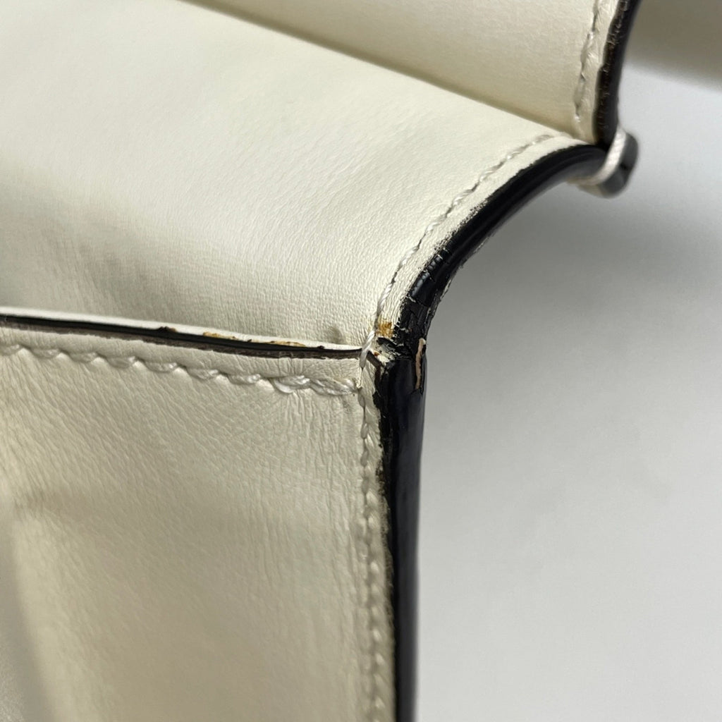 Gucci Bamboo White Leather Shoulder Bag (Pre-Owned)