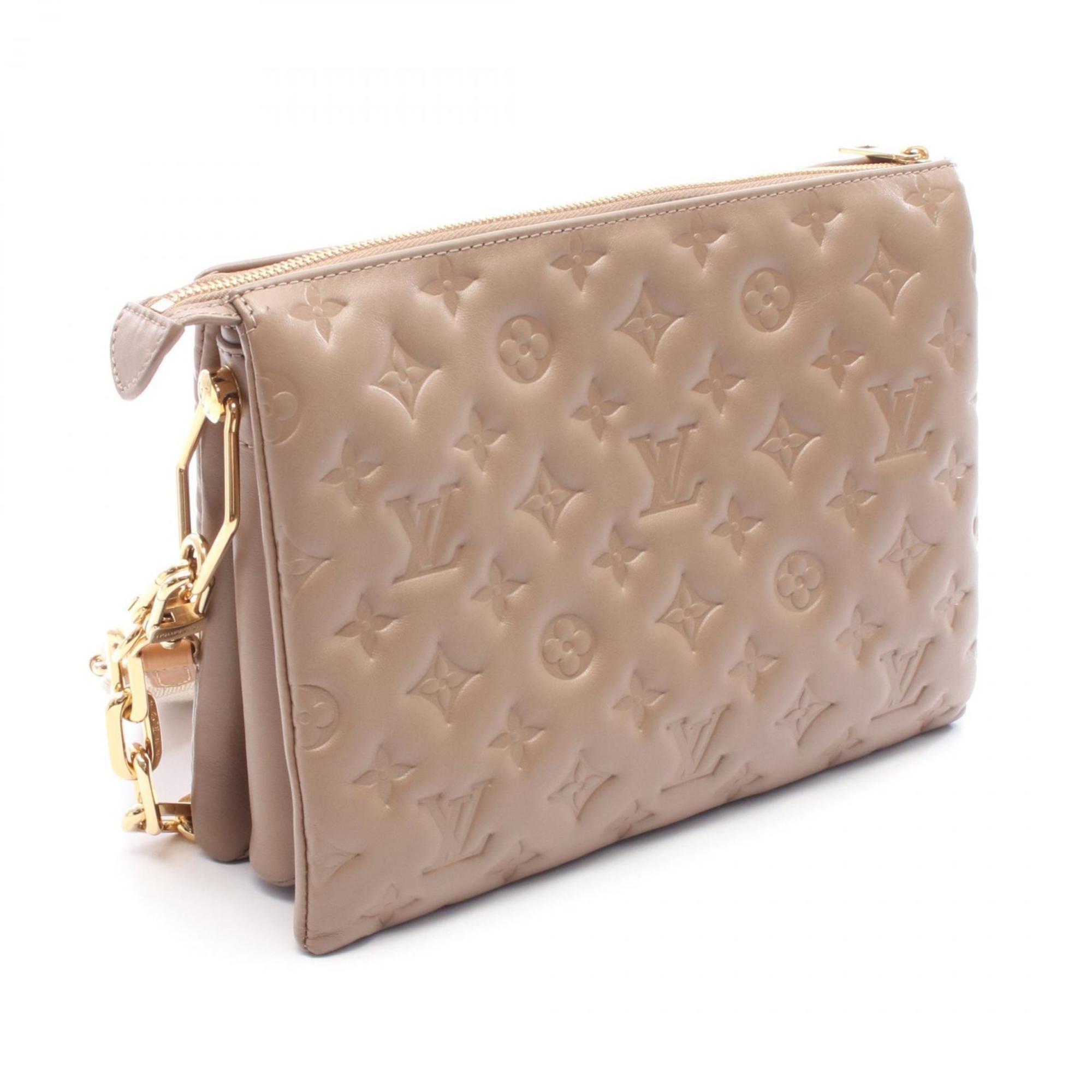 Louis Vuitton Beige Taupe Leather Shoulder Bag