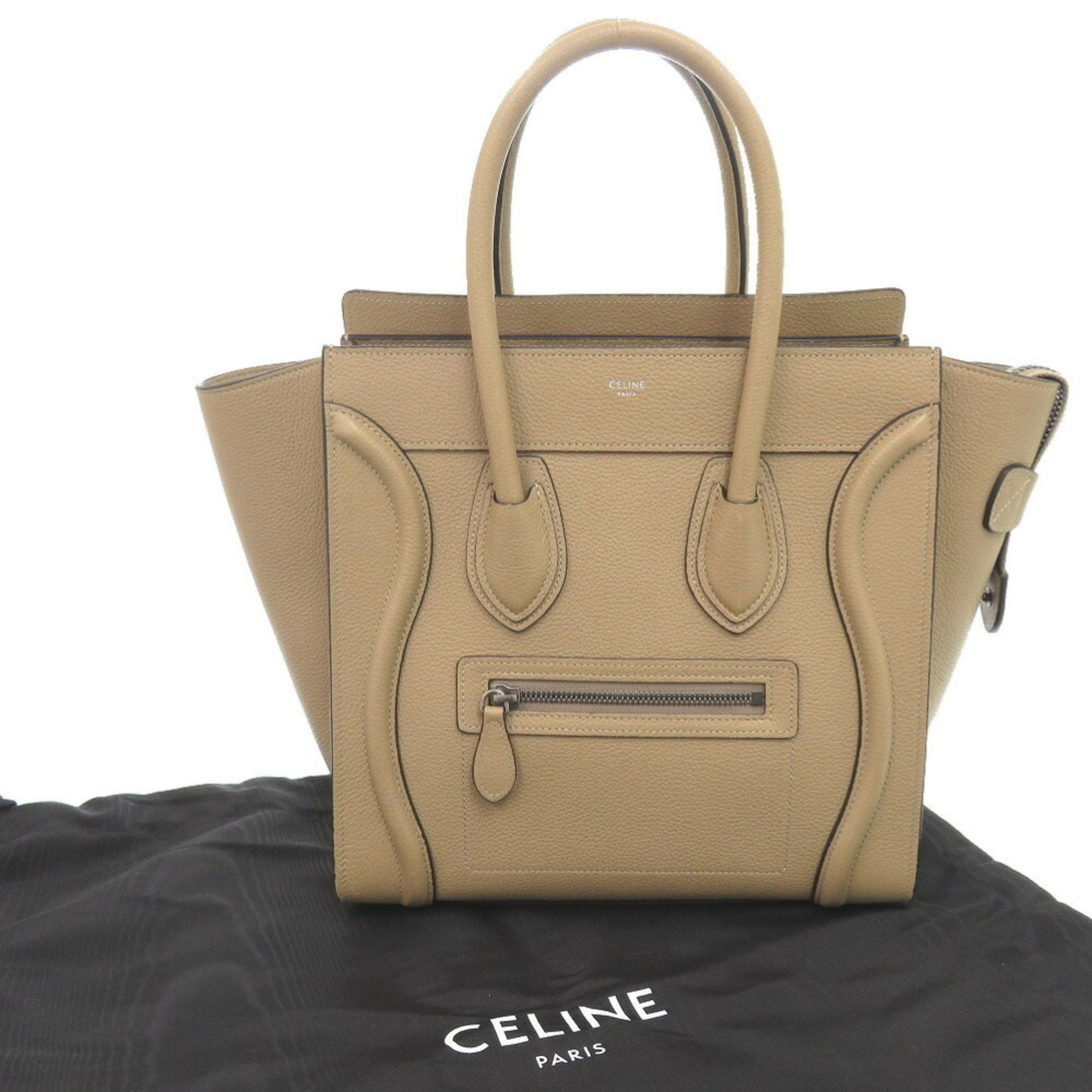 Celine Beige Leather Handbag