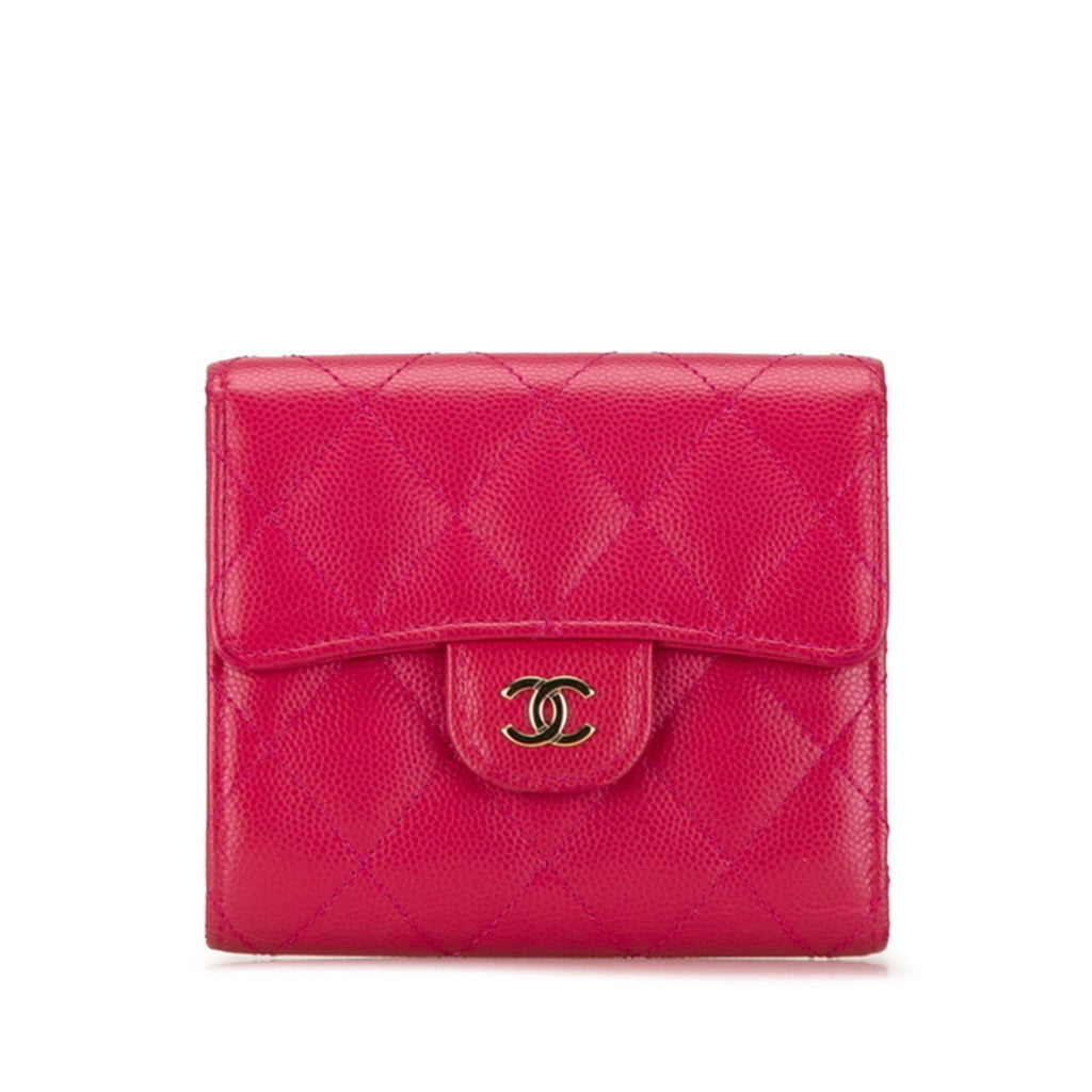 Chanel Pink Grained Calfskin Wallet (Bi-Fold)