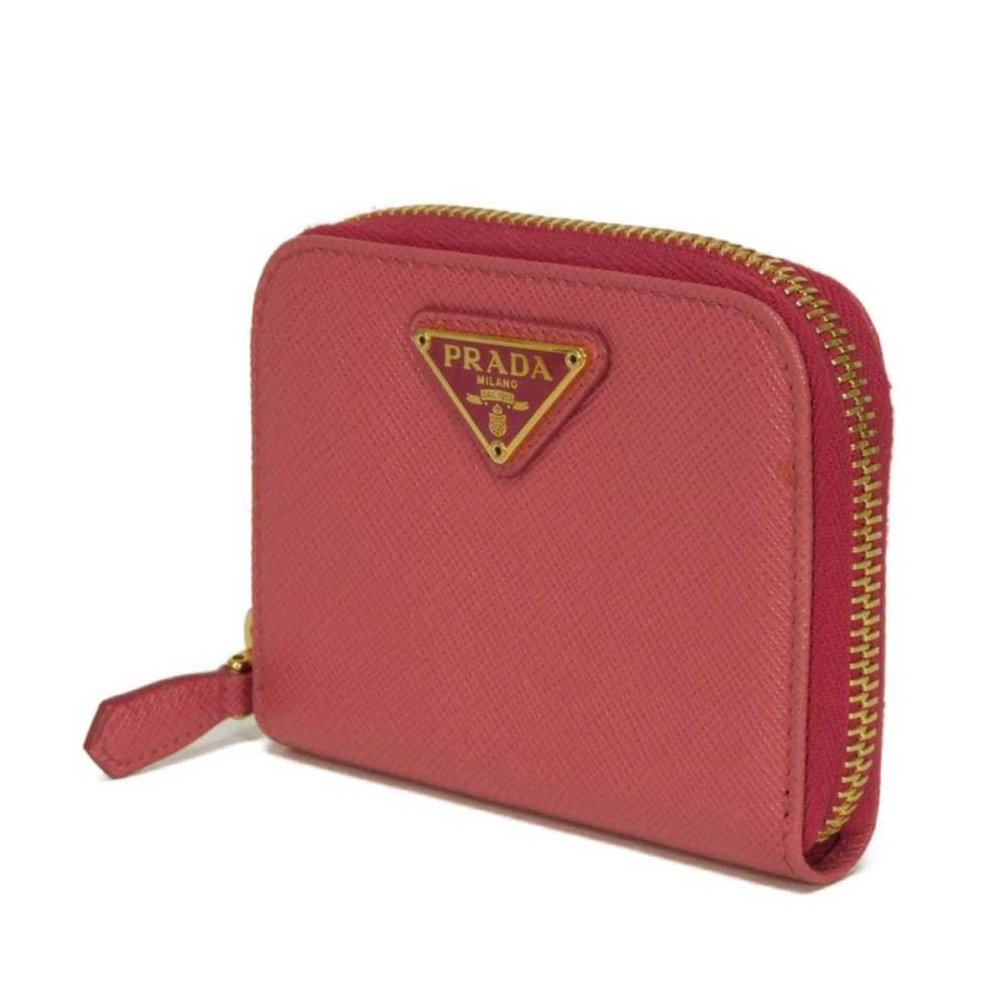 Prada Saffiano Pink Leather Coin Purse/Coin Case