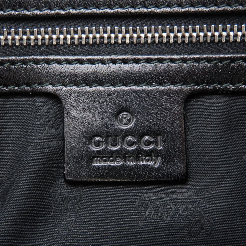 Gucci Beige Black Gg Canvas Leather Tote Bag (Pre-Owned)