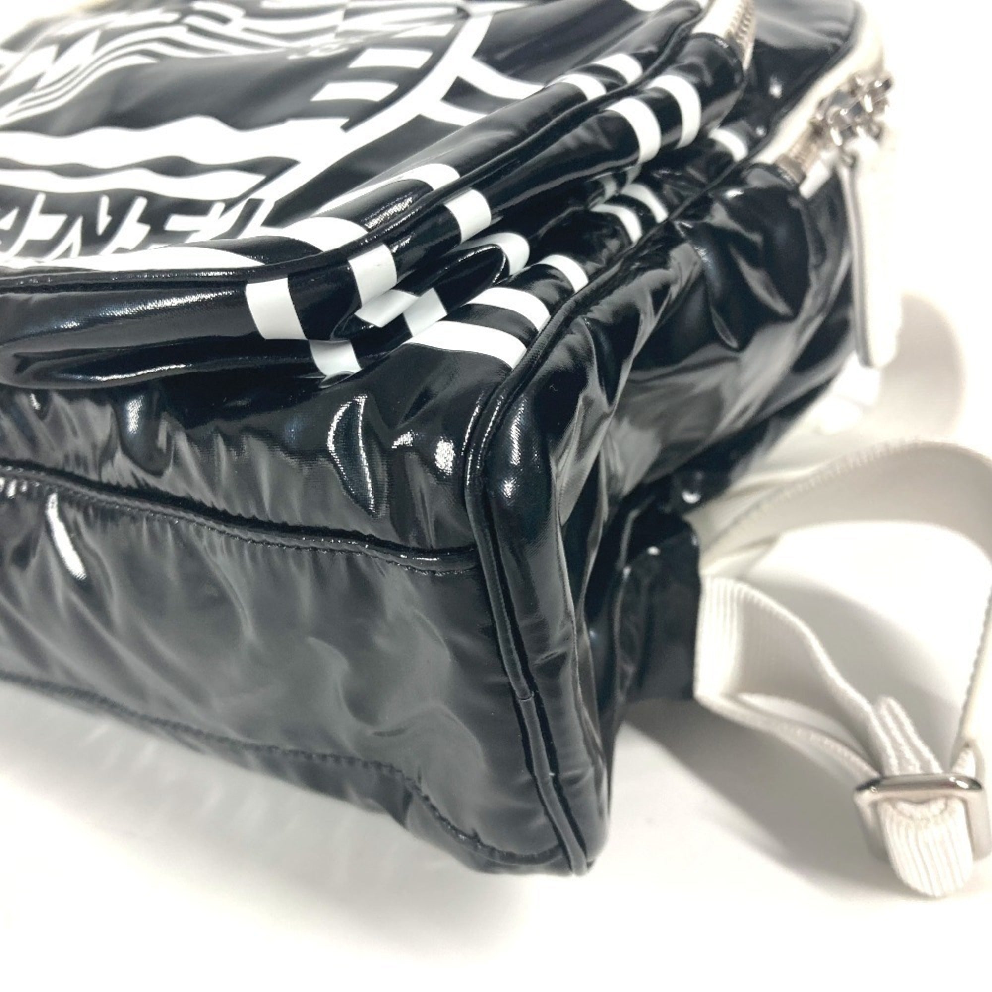 Chanel Black White Pvc Backpack
