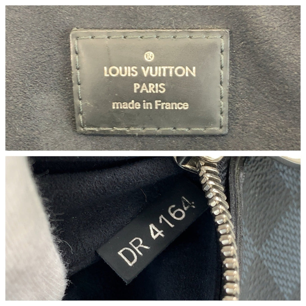 Louis Vuitton Black Blue Pvc Leather Briefcase Shoulder Bag