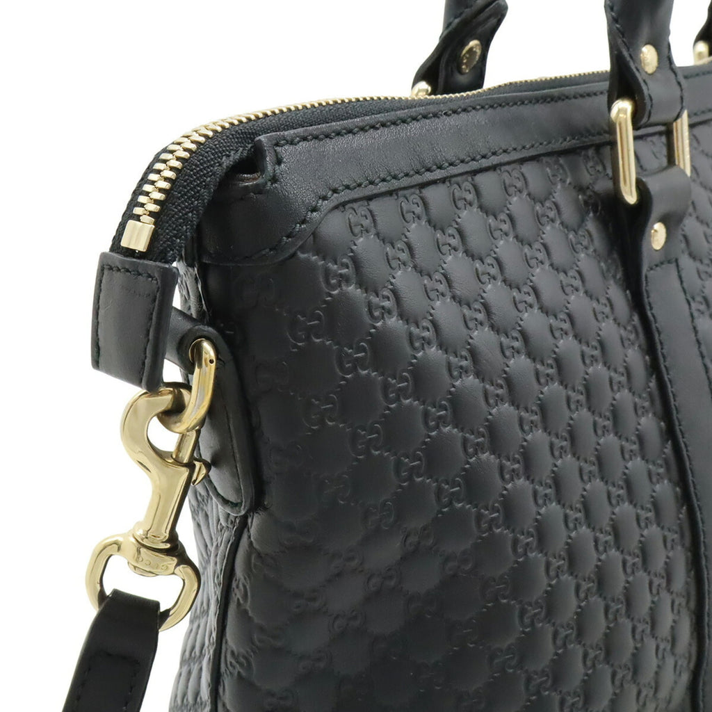 Gucci Black Micro Gg Leather Shoulder Bag Tote Bag (Pre-Owned)