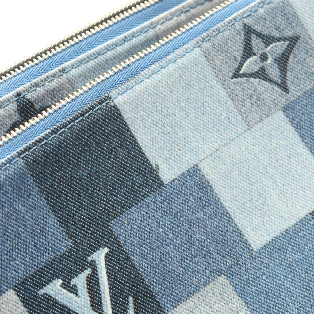 Louis Vuitton Blue Multi-Color Monogram Denim Leather Pochette Shoulder Bag