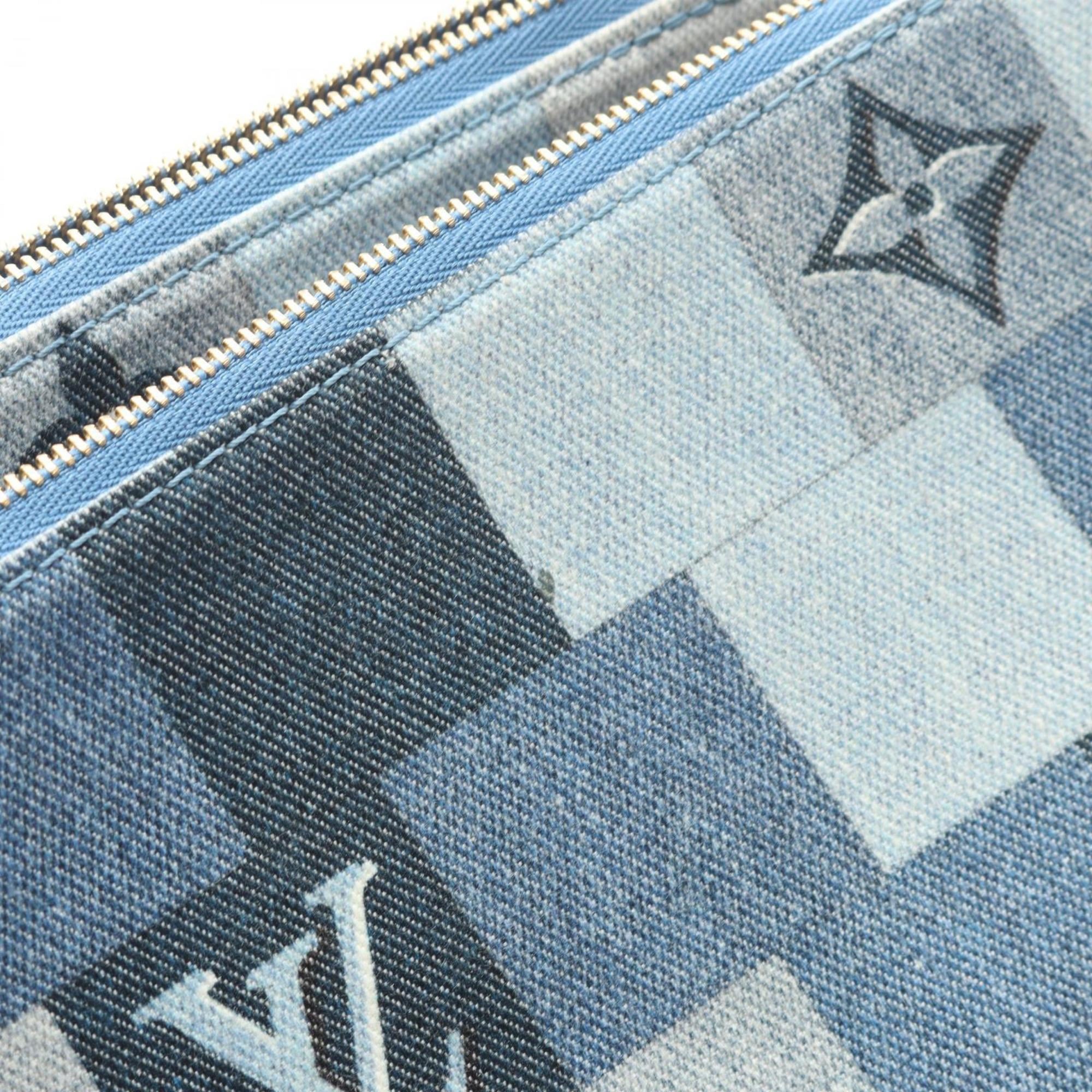 Louis Vuitton Blue Multi-Color Monogram Denim Leather Pochette Shoulder Bag