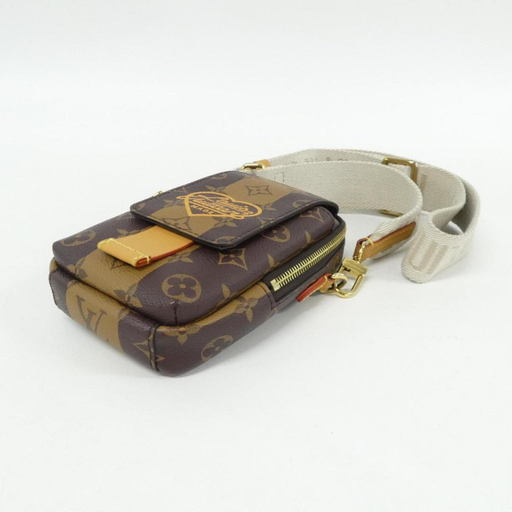 Louis Vuitton Marron Coated Canvas Handbag Pouch Shoulder Bag