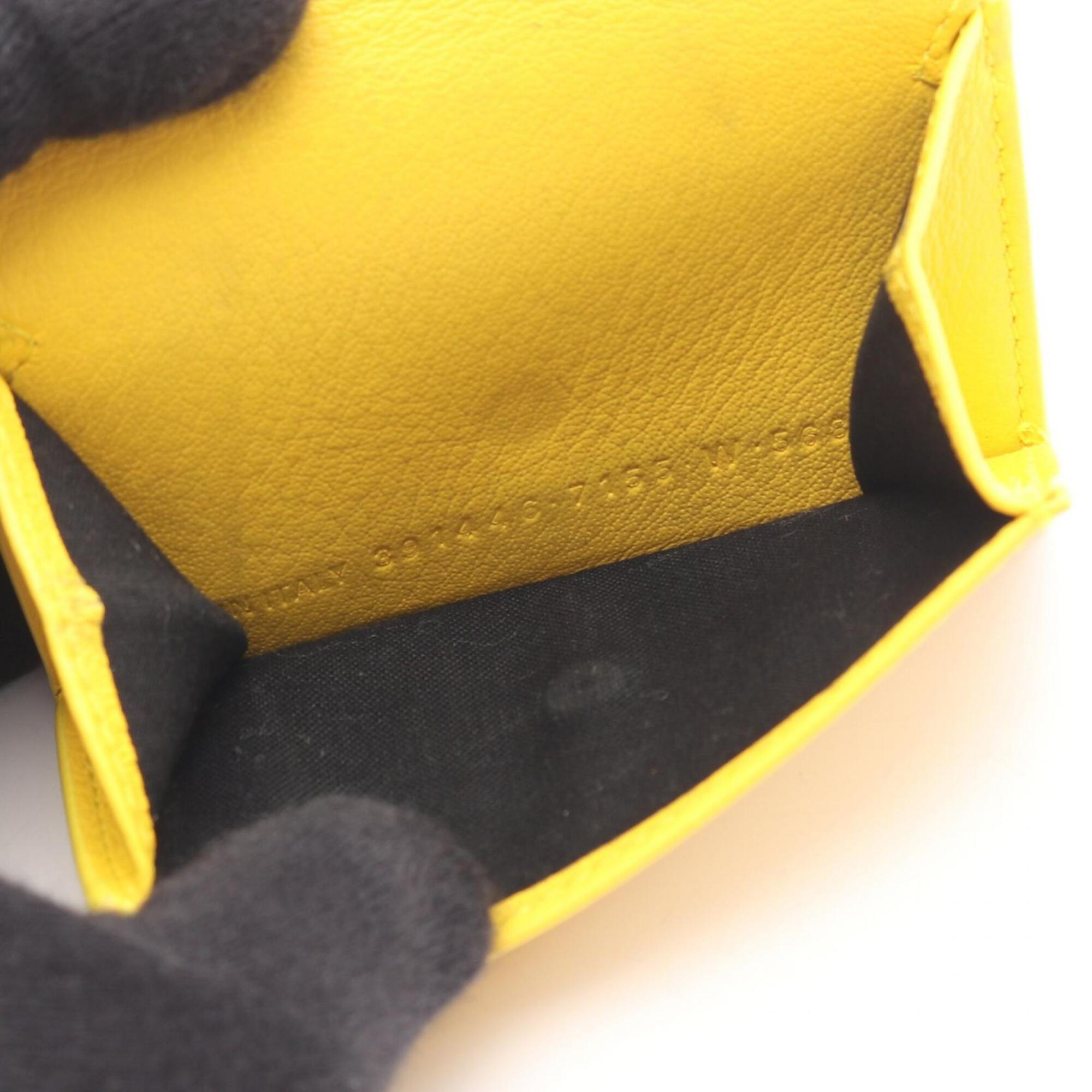 Balenciaga Yellow Leather Wallet (Tri-Fold)