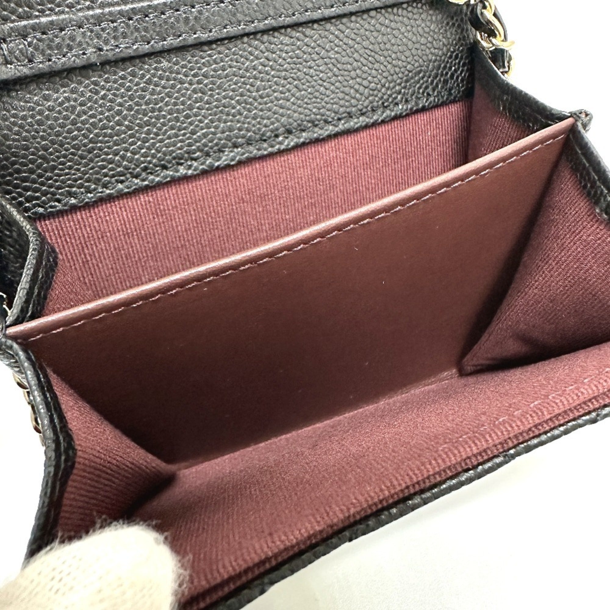 Chanel Black Grained Calfskin Coin Purse/Coin Case