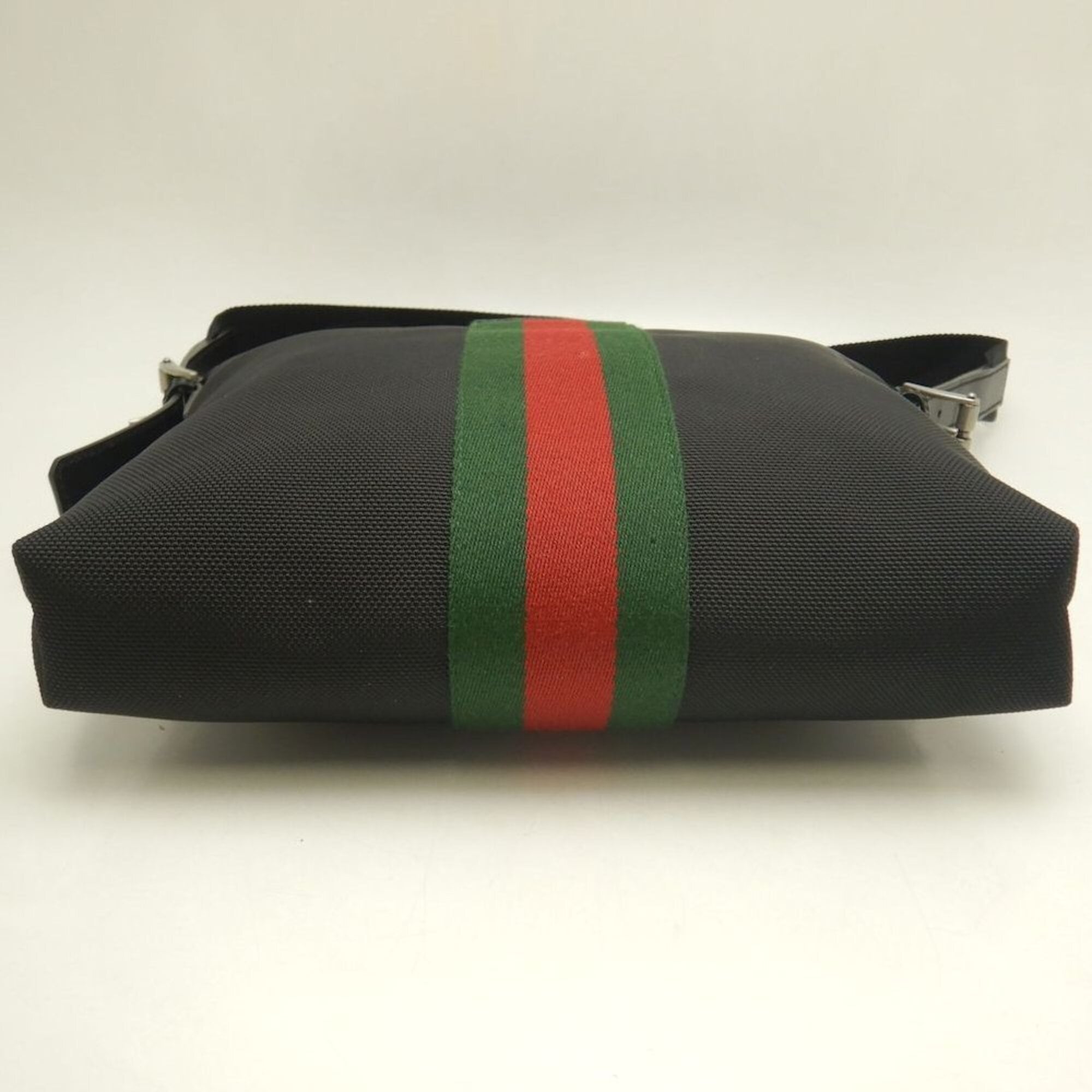 Gucci Black Canvas Leather Shoulder Bag (Pre-Owned)