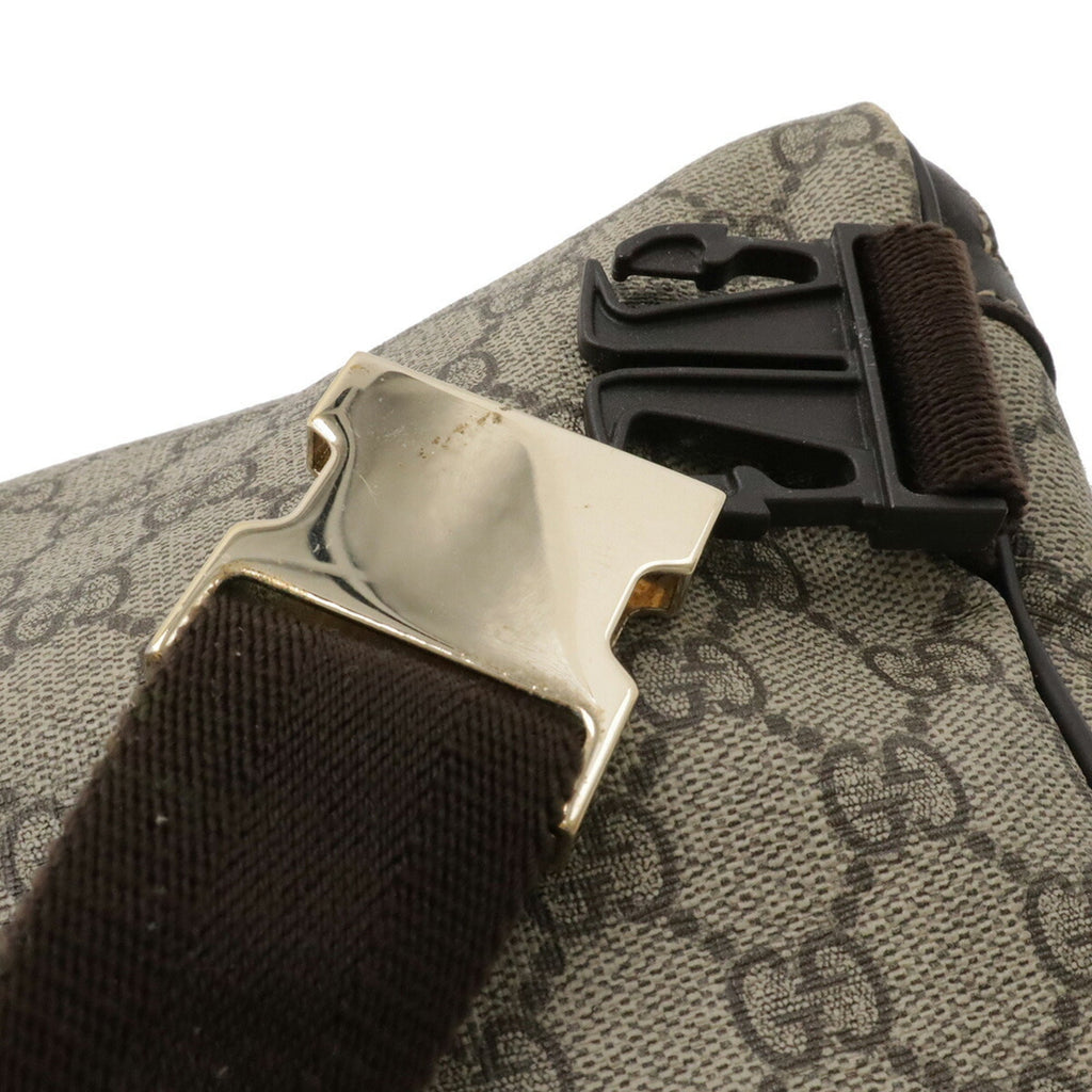 Gucci Gg Plus Beige Dark Brown Gg Supreme Leather Sling Bag (Pre-Owned)