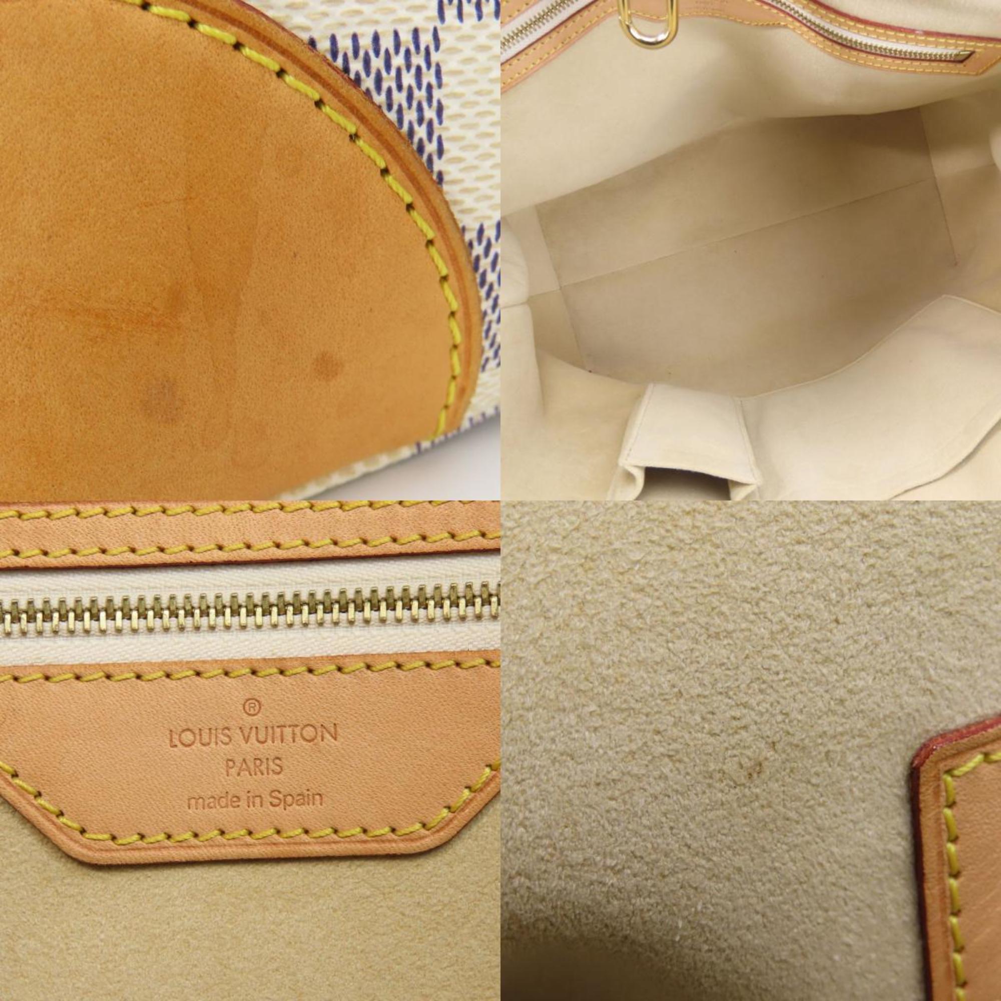 Louis Vuitton White Damier Azur Leather Tote Bag