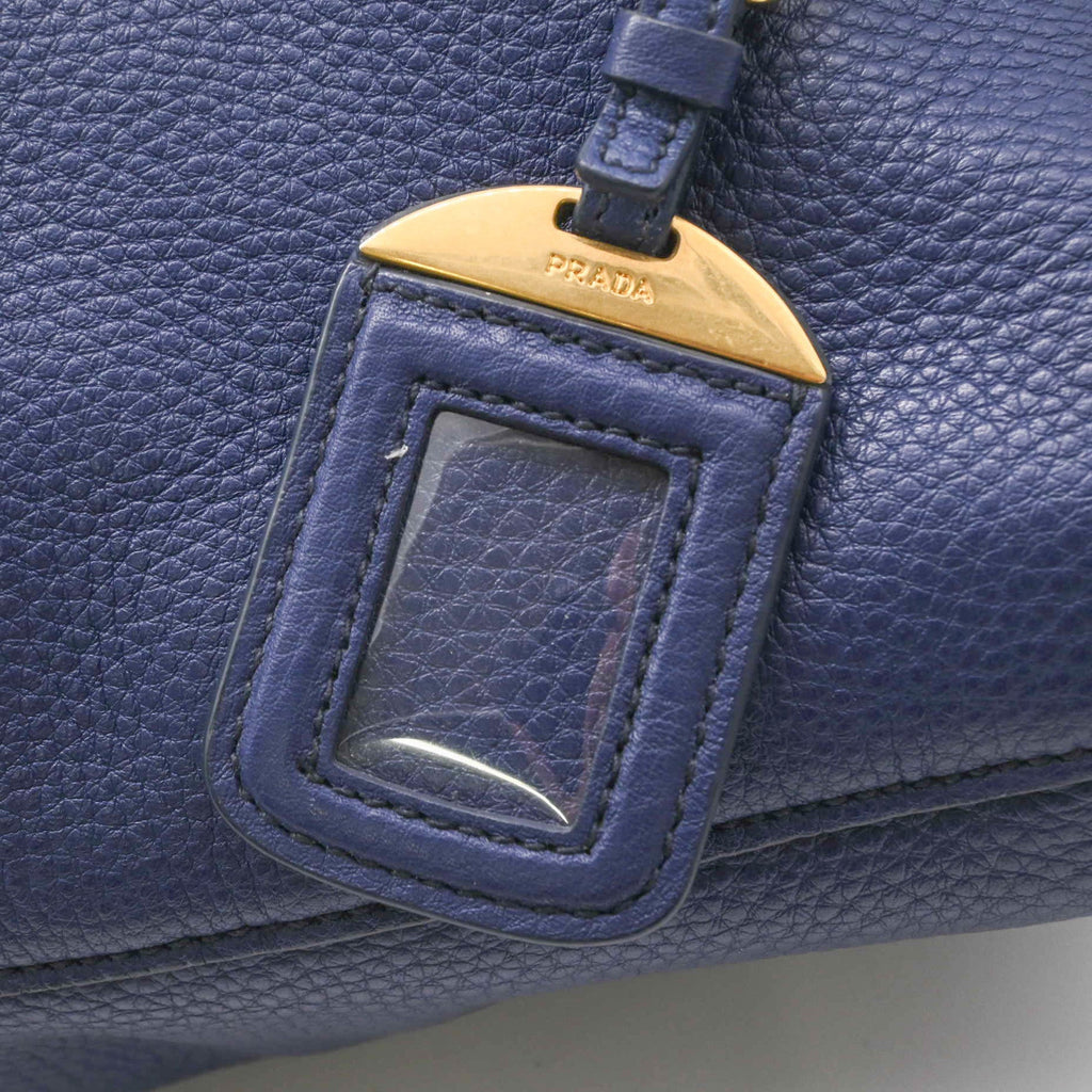 Prada Blue Leather Shoulder Bag Tote Bag