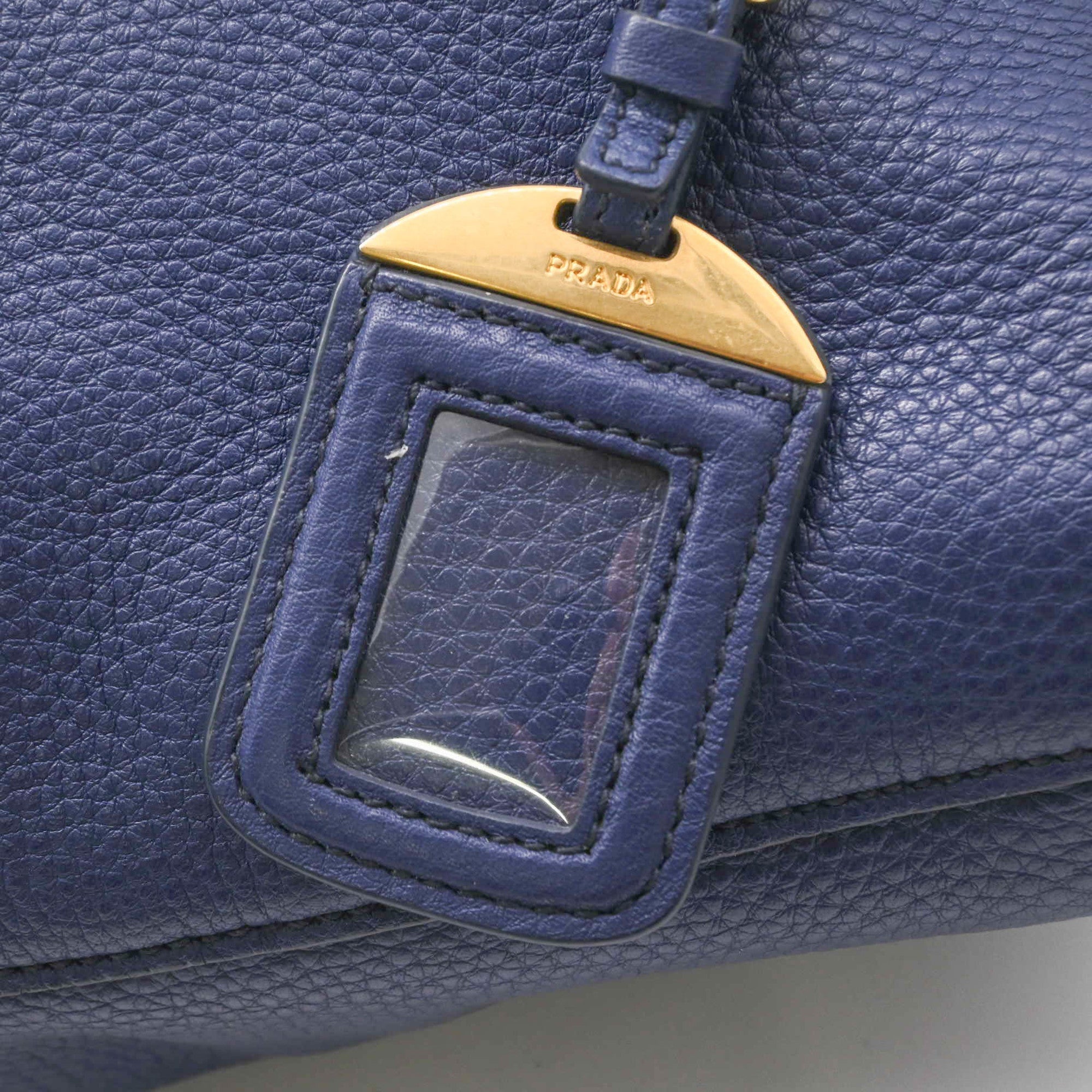 Prada Blue Leather Shoulder Bag Tote Bag