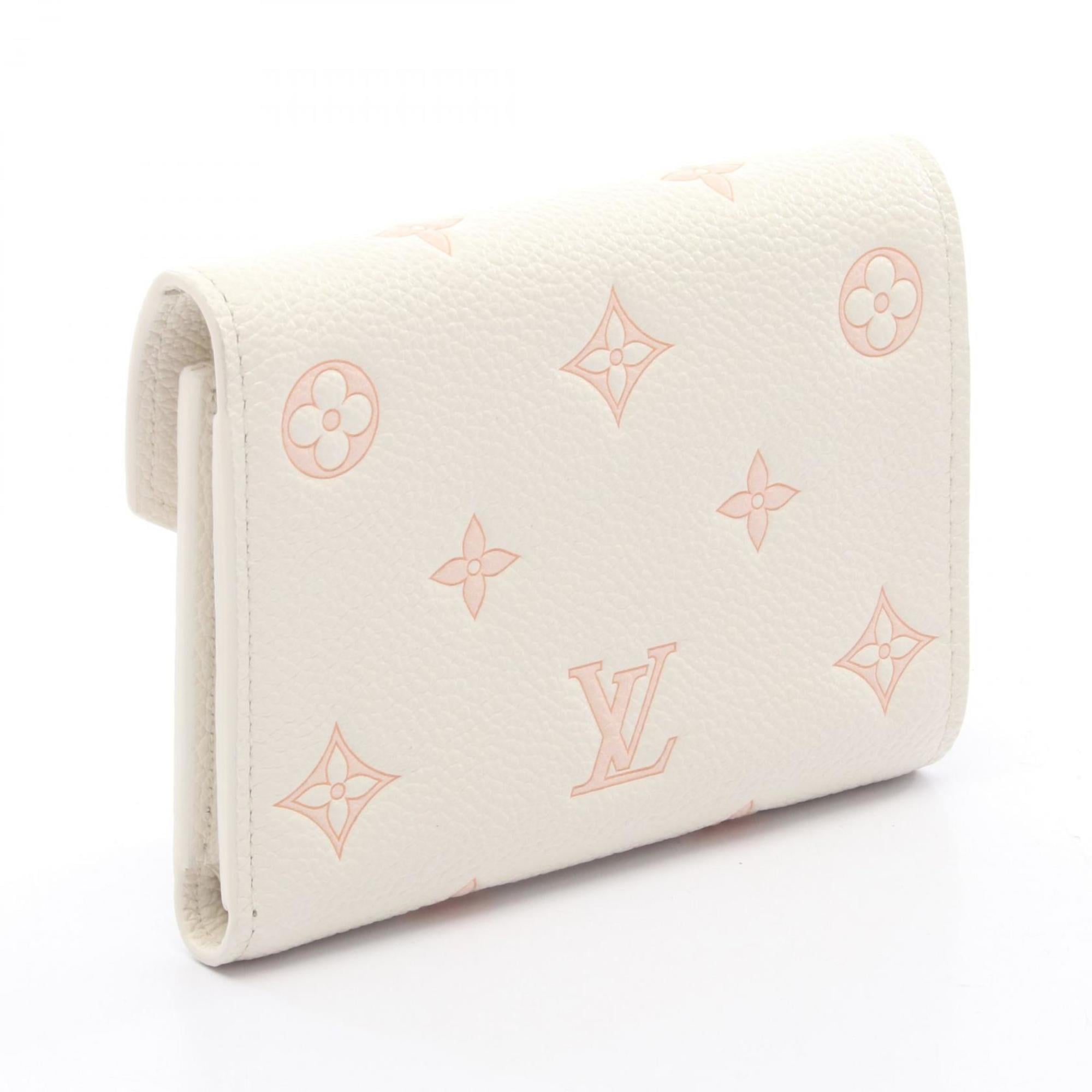 Louis Vuitton Peach Pink White Monogram Empreinte Wallet (Tri-Fold)