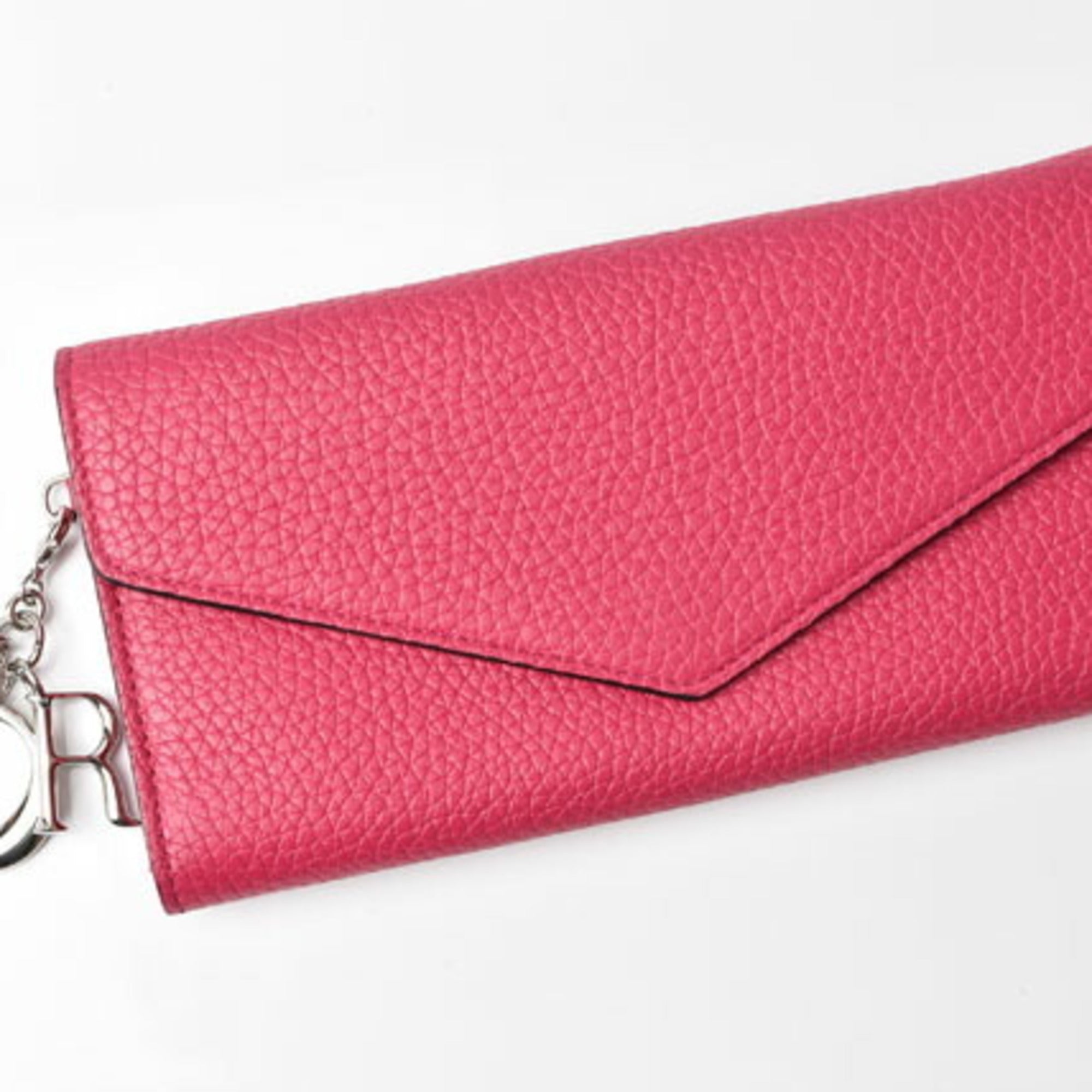 Christian Dior Diorissimo Light Blue Rose Pink Leather Long Wallet (Bi-Fold) (Pre-Owned)