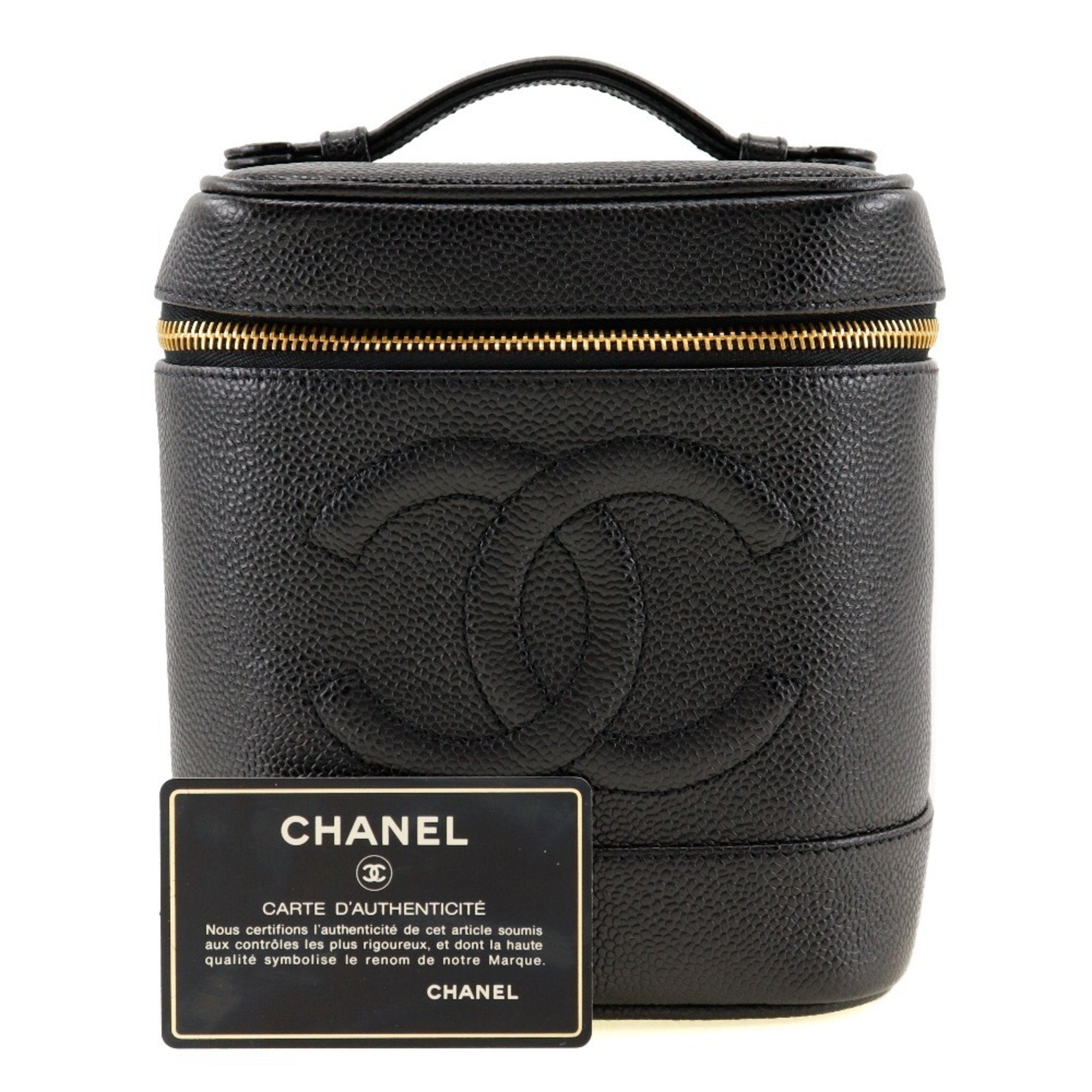 Chanel Caviar Skin Black Caviar Leather Handbag