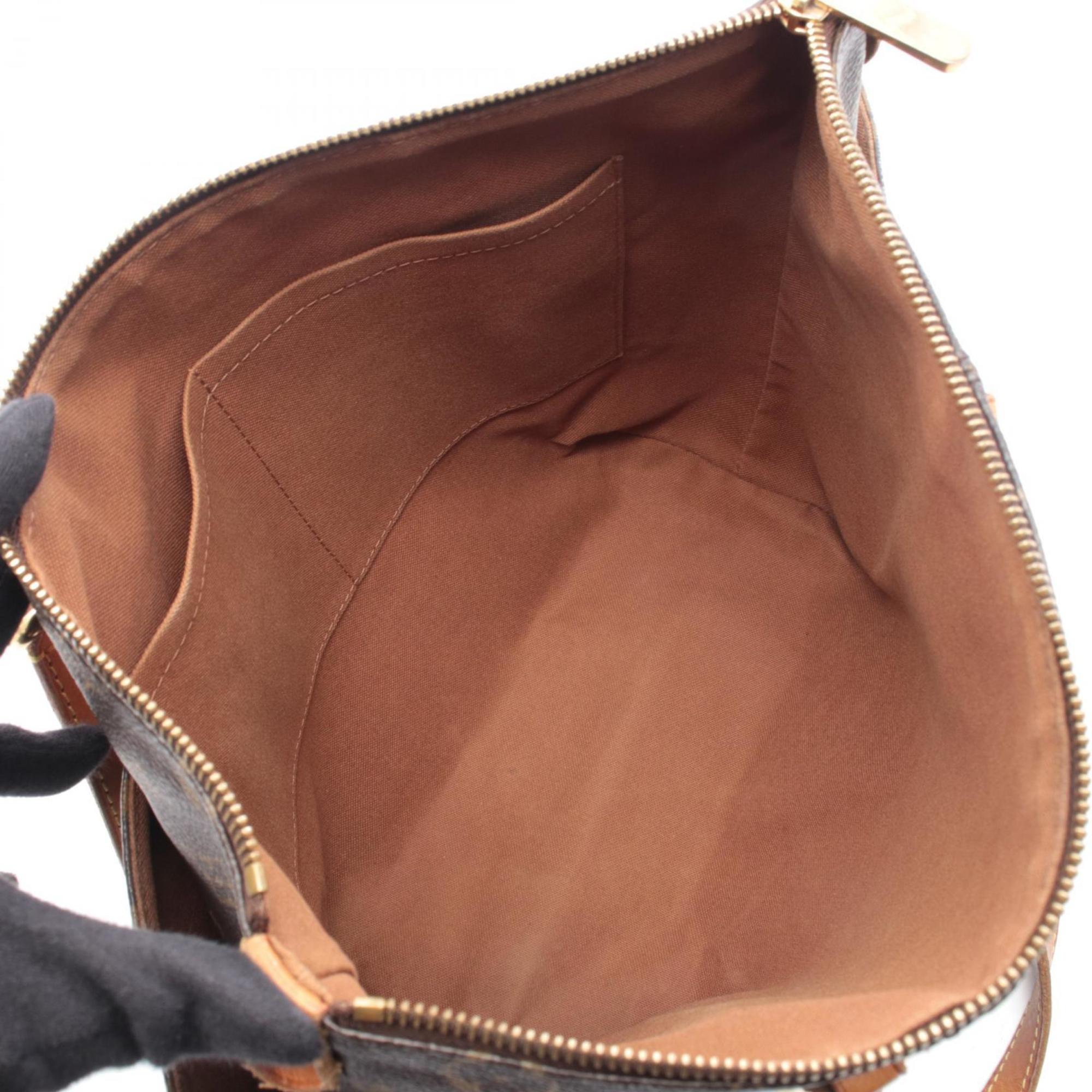 Louis Vuitton Brown Coated Canvas Leather Handbag Tote Bag
