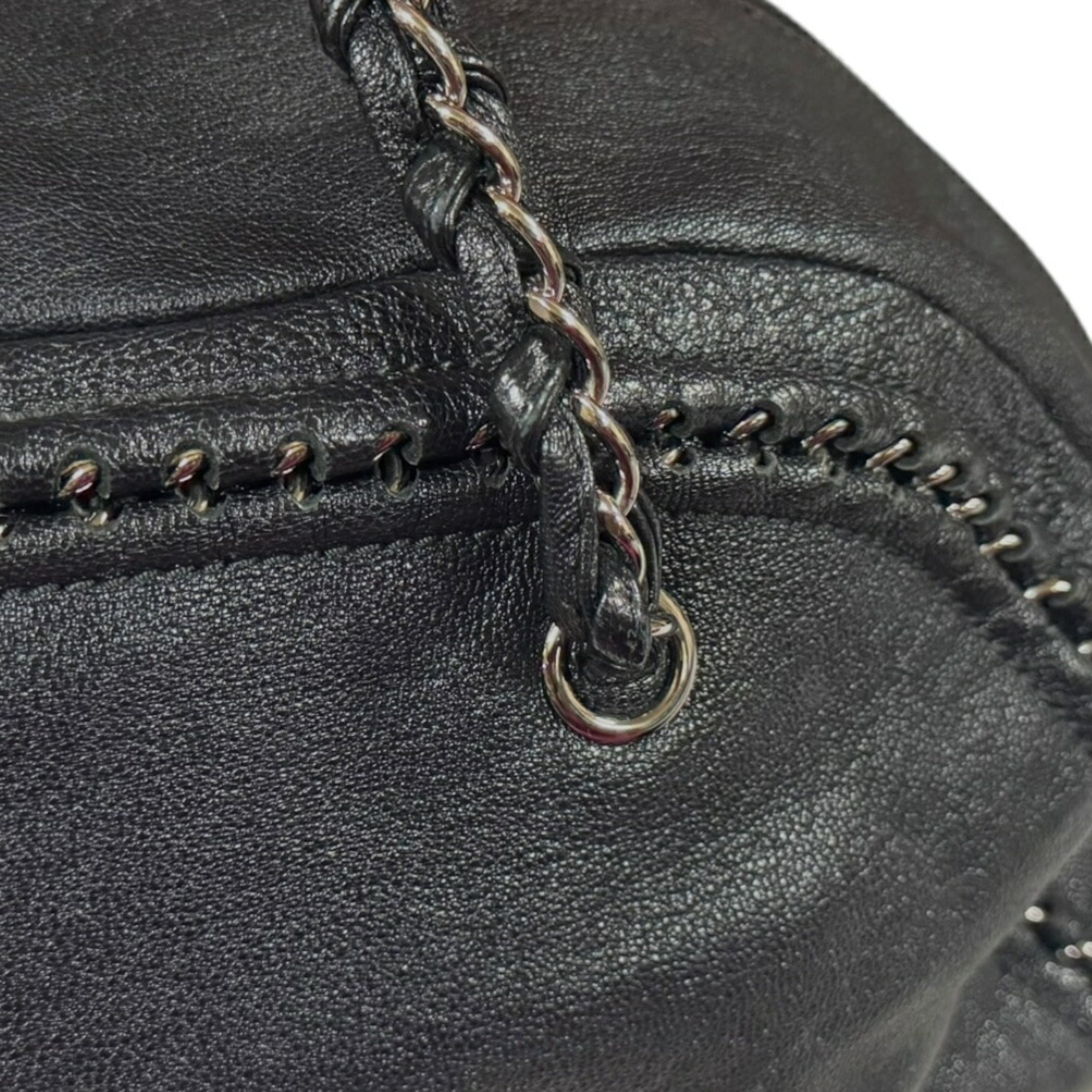Chanel Black Leather Boston Bag