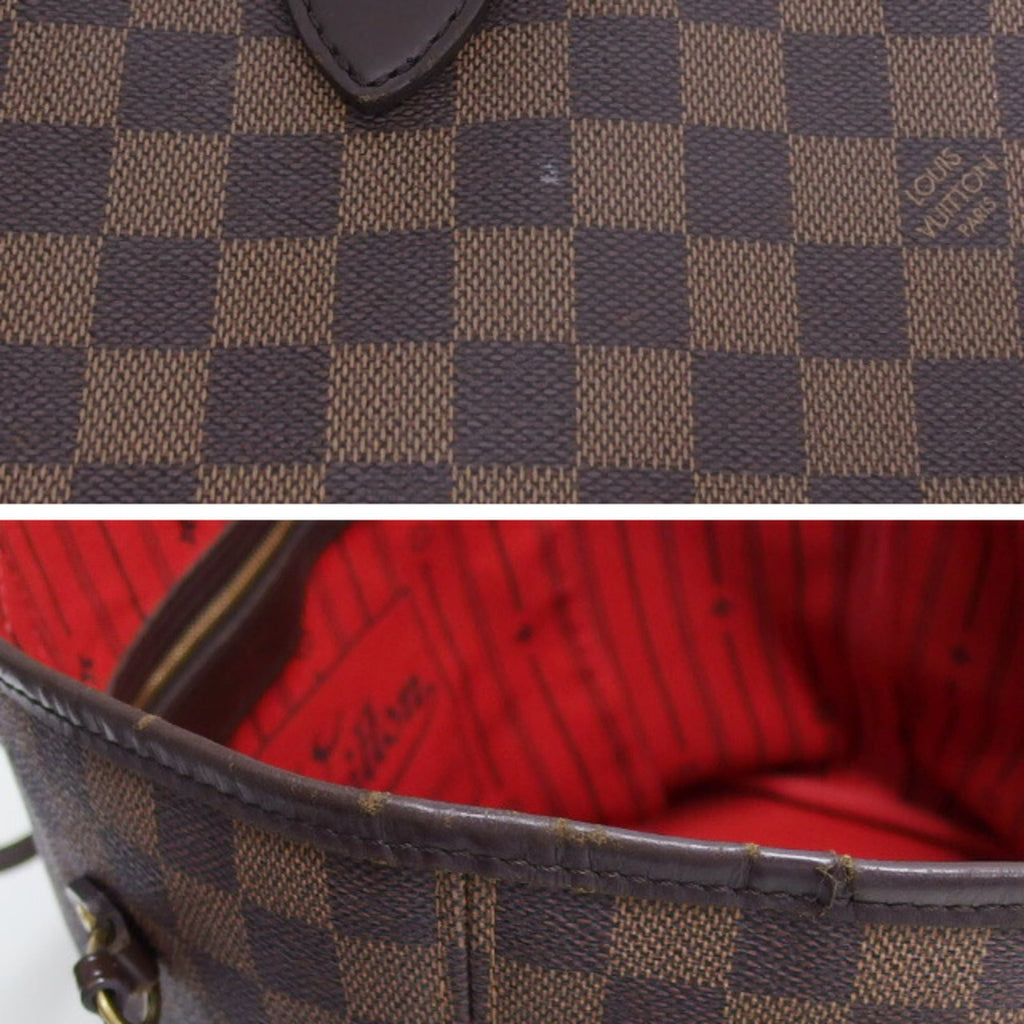 Louis Vuitton Dark Brown Damier Canvas Leather Handbag Shoulder Bag Tote Bag